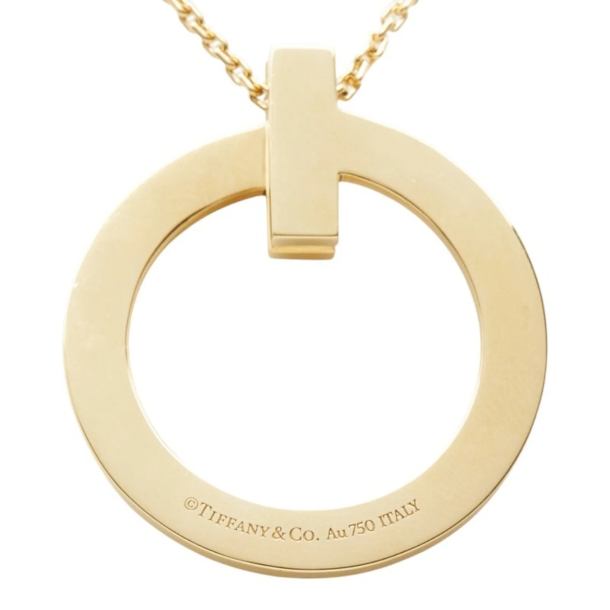 T One Circle Pendant Necklace 18K Yellow Gold Large - Image 3