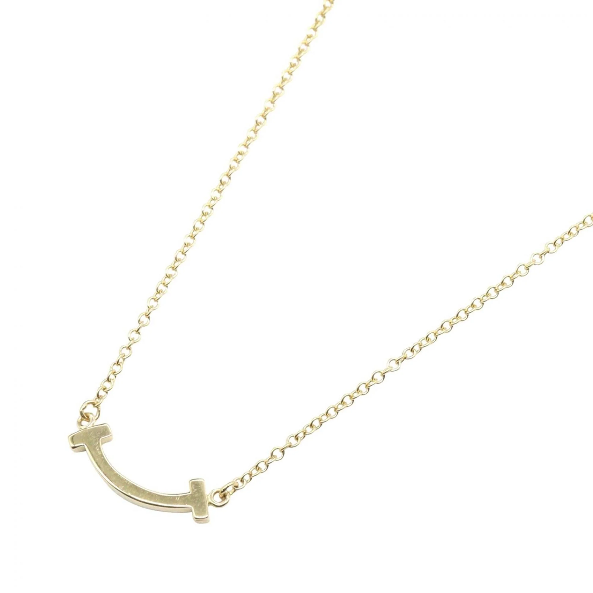 T Smile Mini Pendant Necklace 18K Yellow Gold