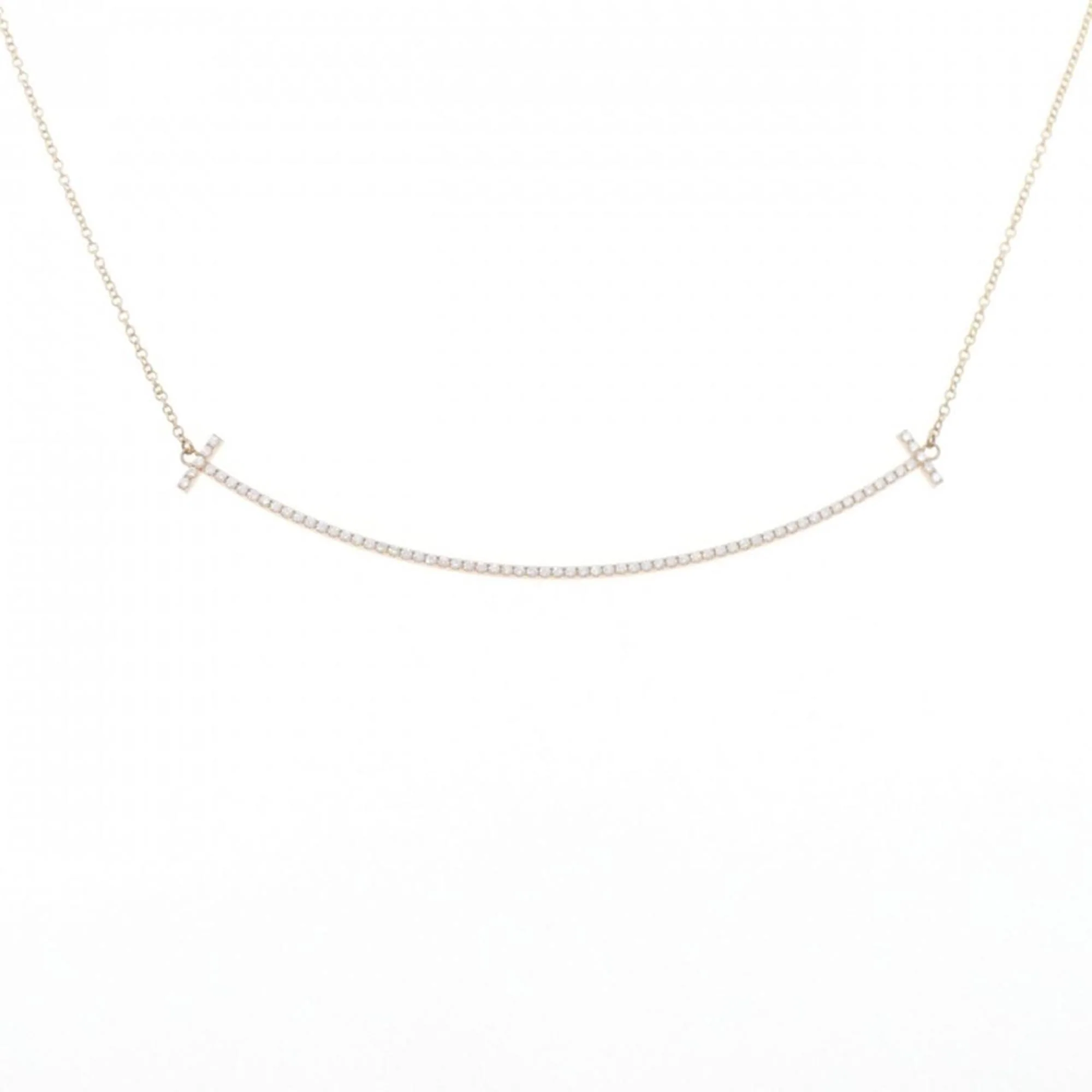 T Smile Pendant Necklace 18K Rose Gold