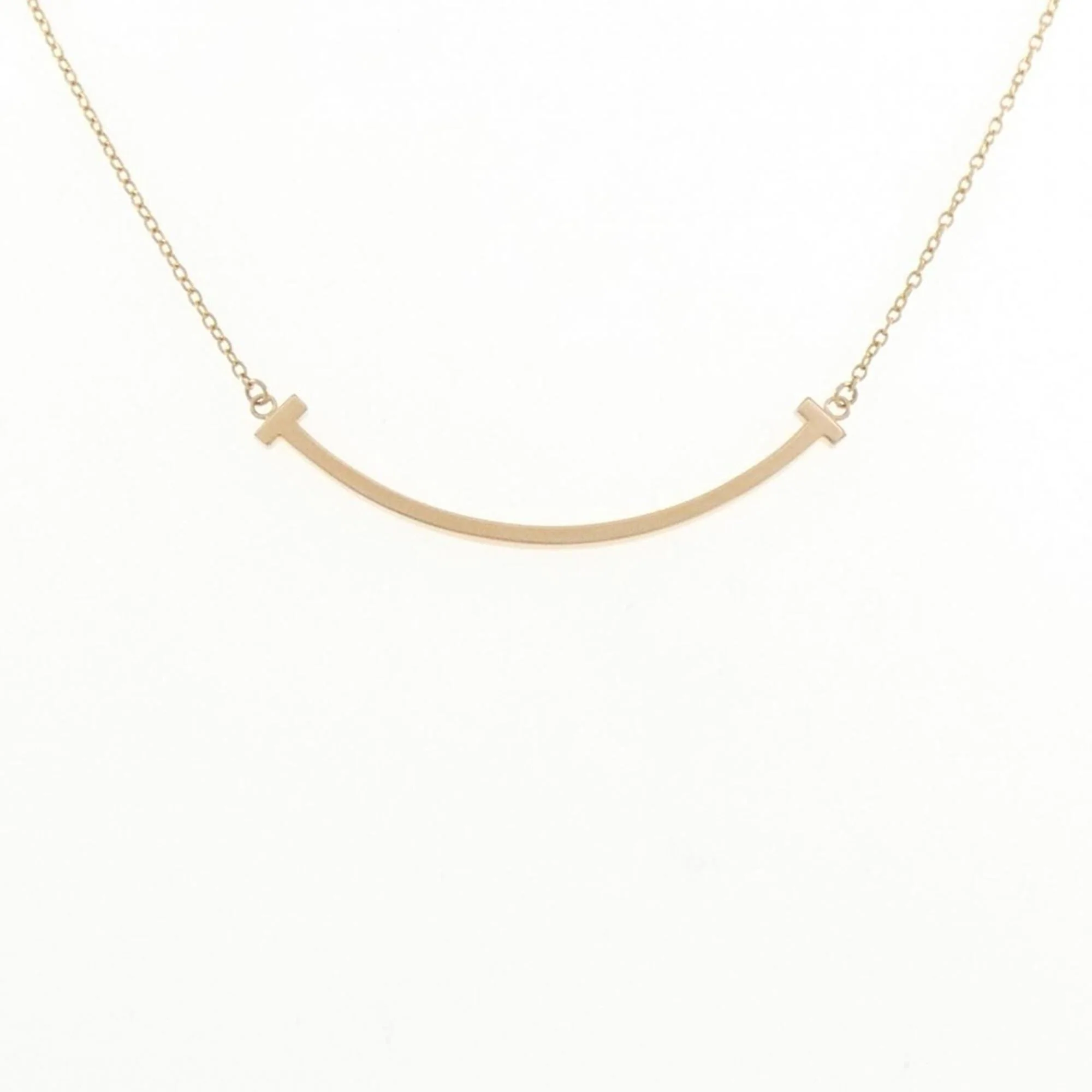 T Smile Pendant Necklace 18K Rose Gold
