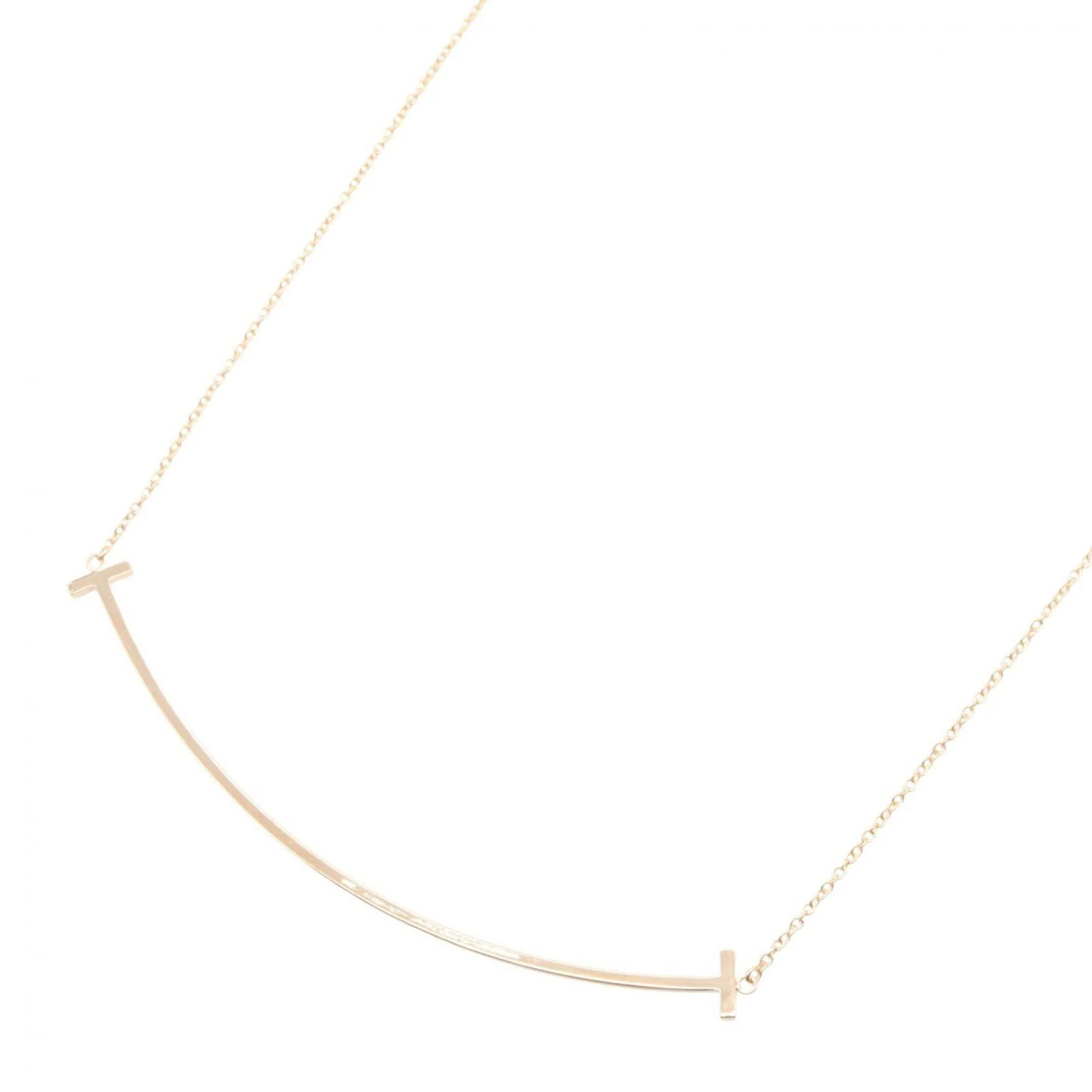 T Smile Pendant Necklace 18K Rose Gold