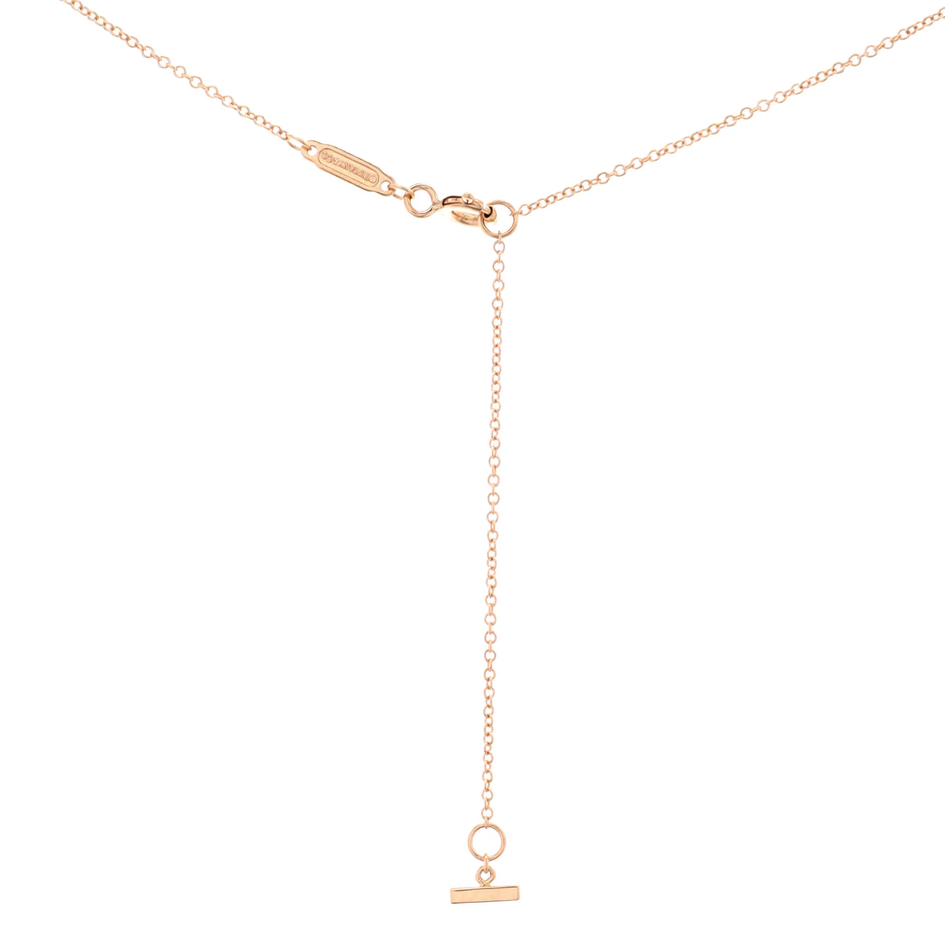 T Smile Pendant Necklace 18K Rose Gold with Diamonds Mini - Image 3