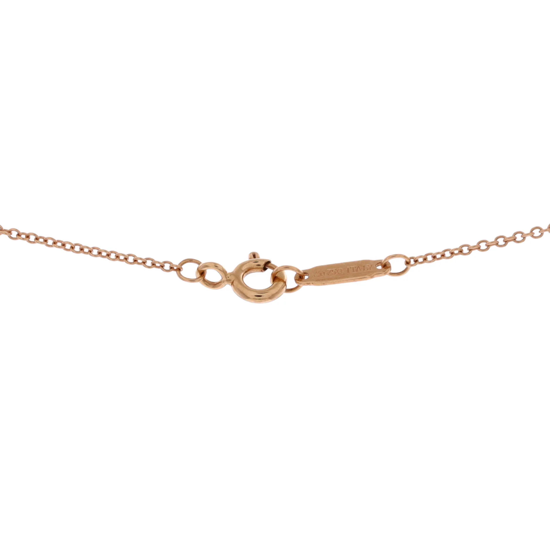 T Smile Pendant Necklace 18K Rose Gold with Diamonds Small - Image 3