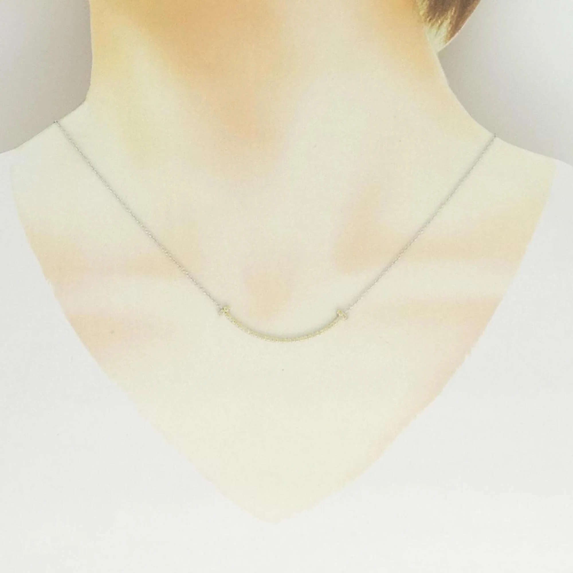 T Smile Pendant Necklace 18K White Gold - Image 6