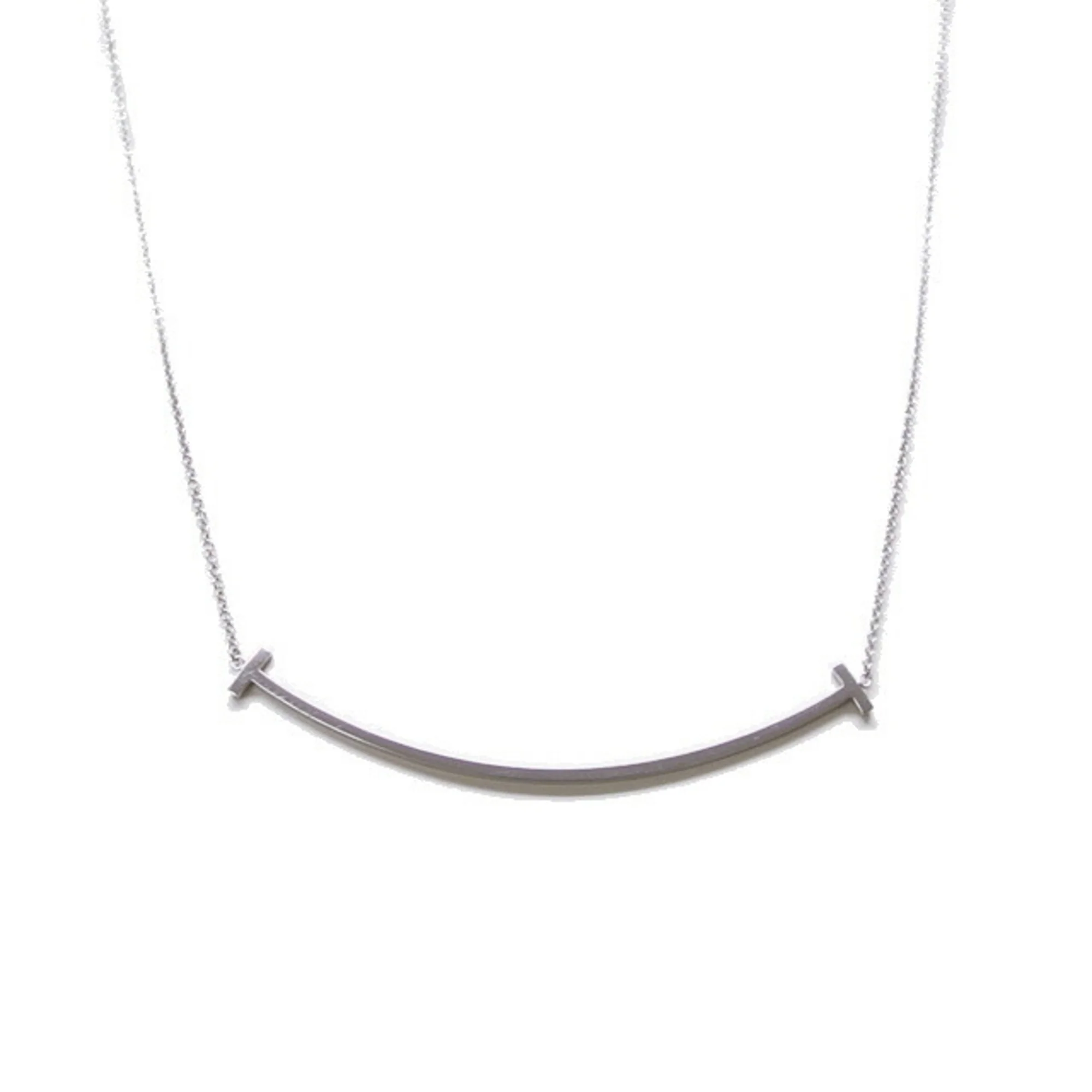 T Smile Pendant Necklace 18K White Gold - Image 2