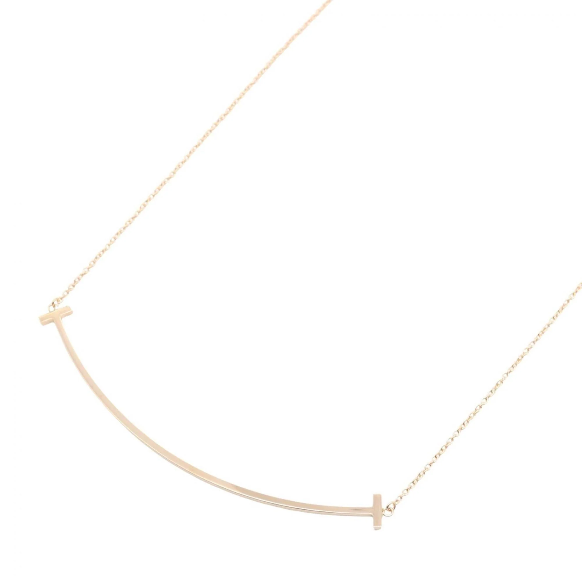T Smile Pendant Necklace 18K Yellow Gold