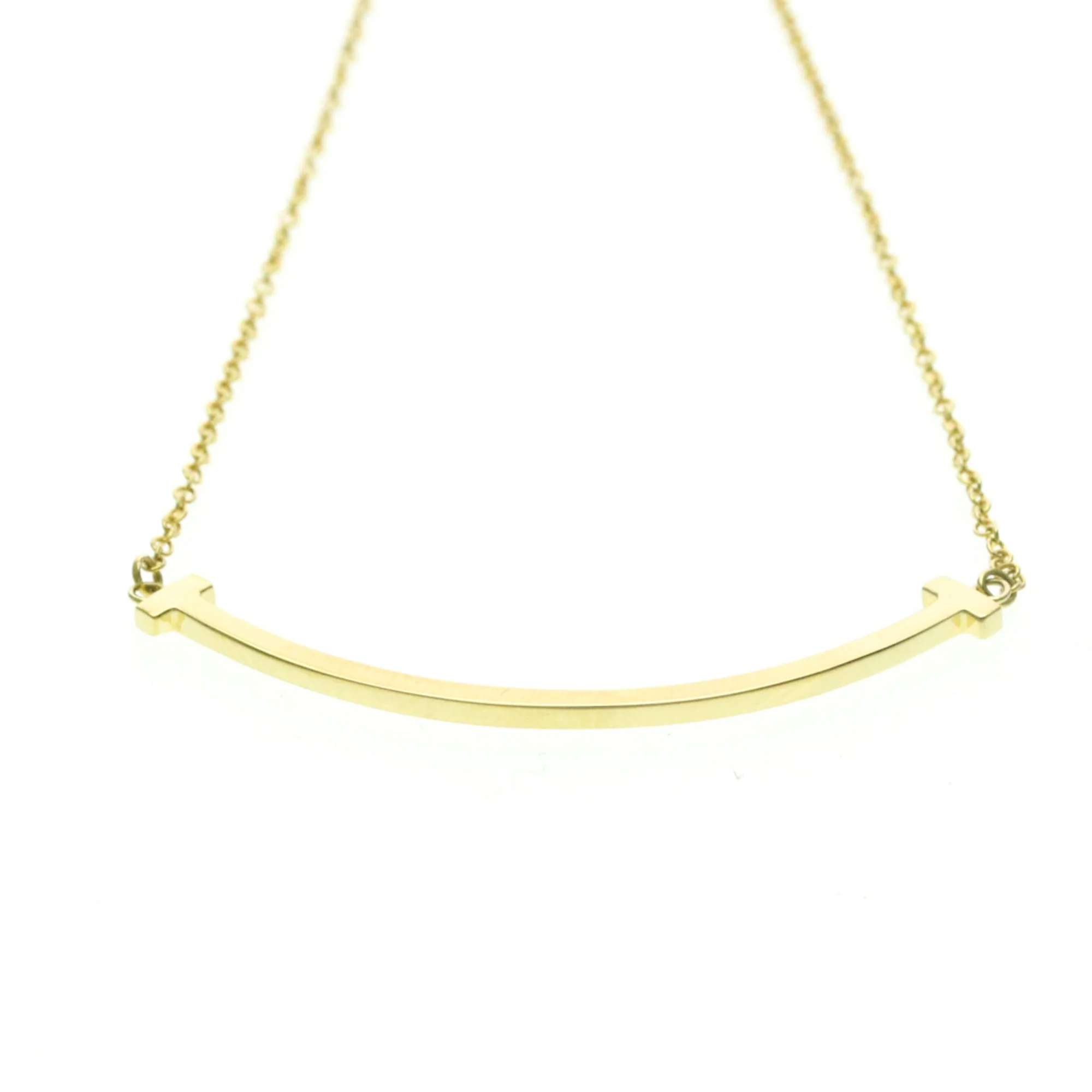 T Smile Pendant Necklace 18K Yellow Gold - Image 4