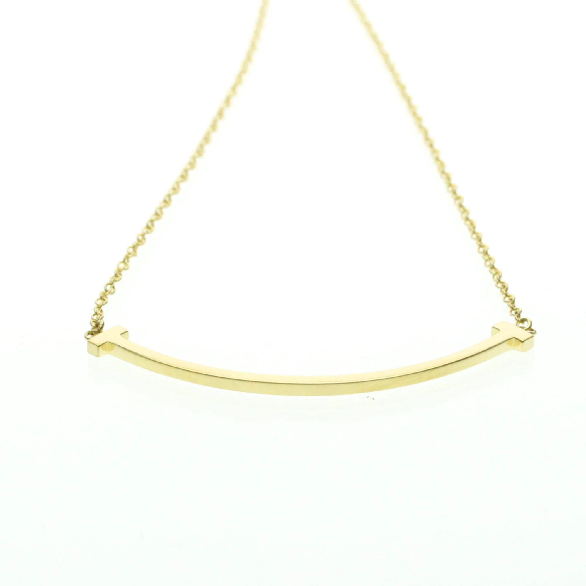 T Smile Pendant Necklace 18K Yellow Gold - Image 4