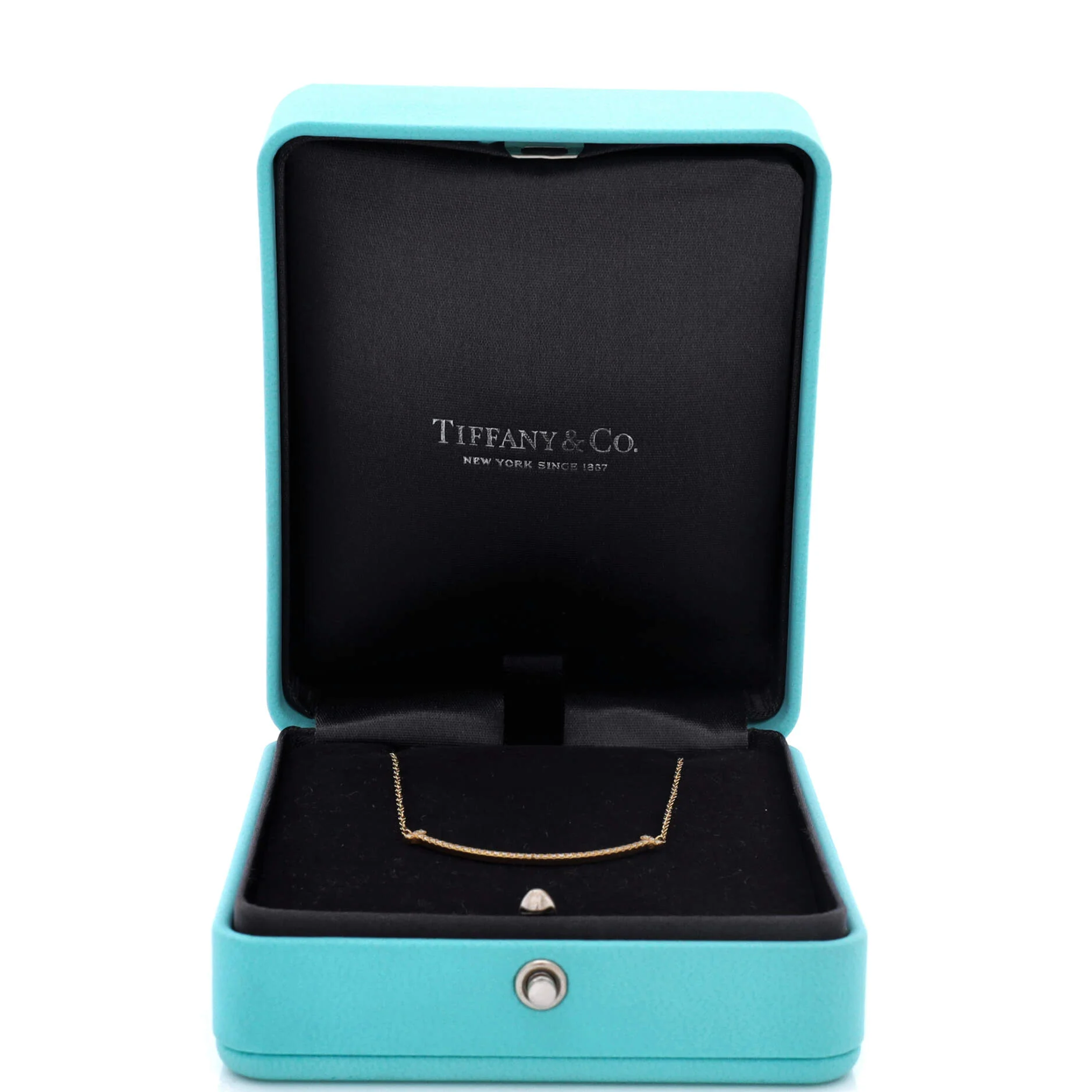 T Smile Pendant Necklace 18K Yellow Gold and Diamonds Small - Image 2