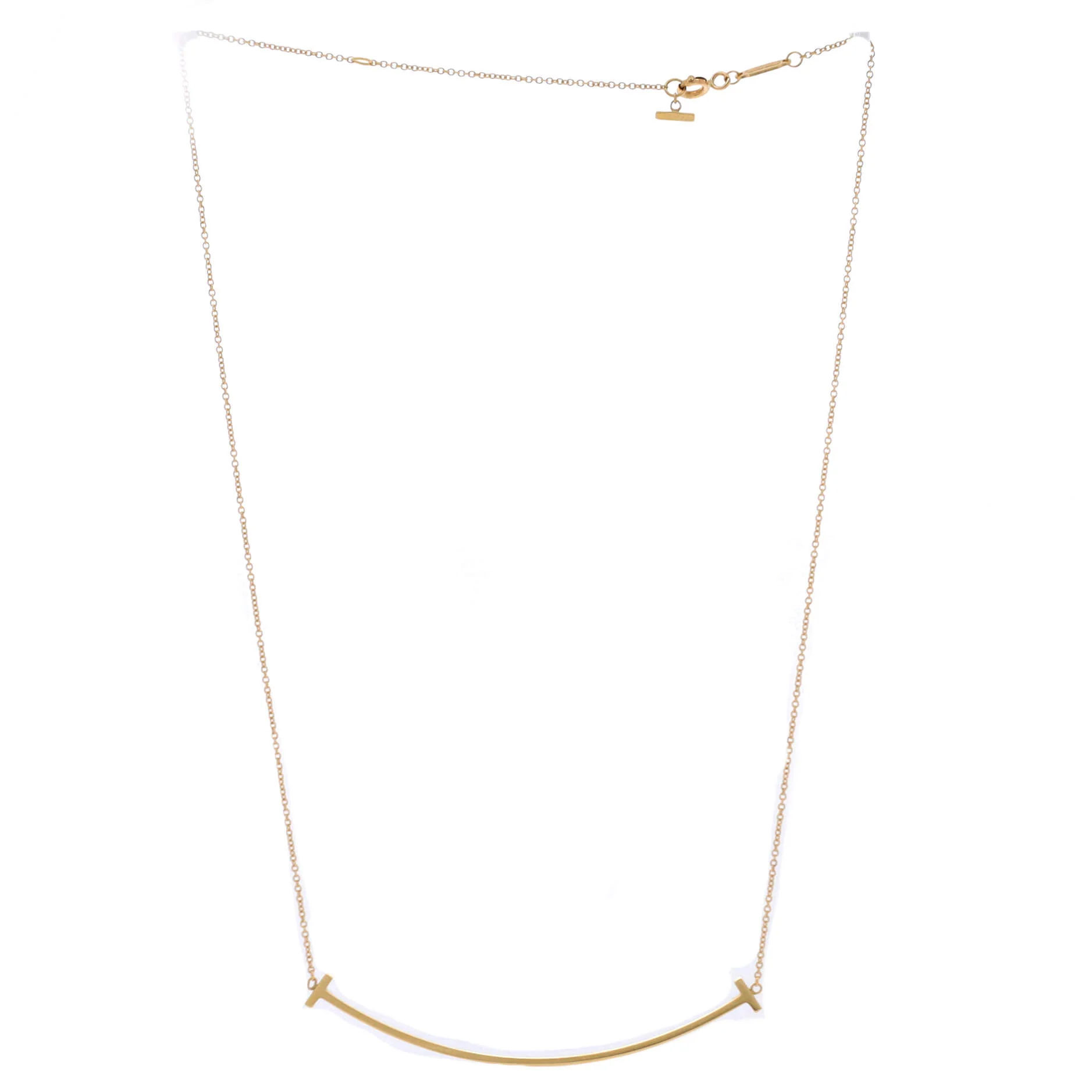 T Smile Pendant Necklace 18K Yellow Gold Large - Image 2