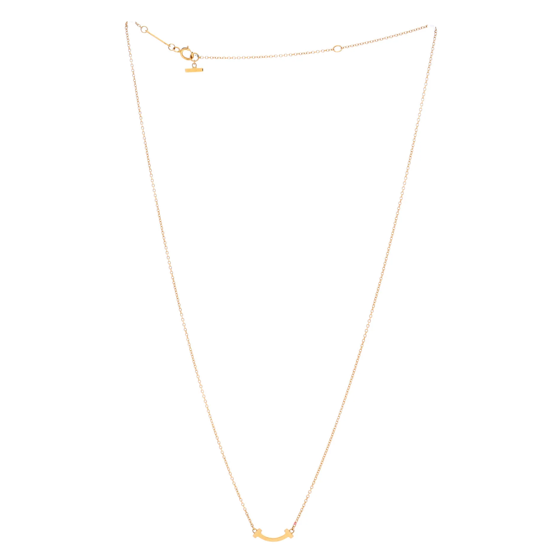 T Smile Pendant Necklace 18K Yellow Gold Mini - Image 3