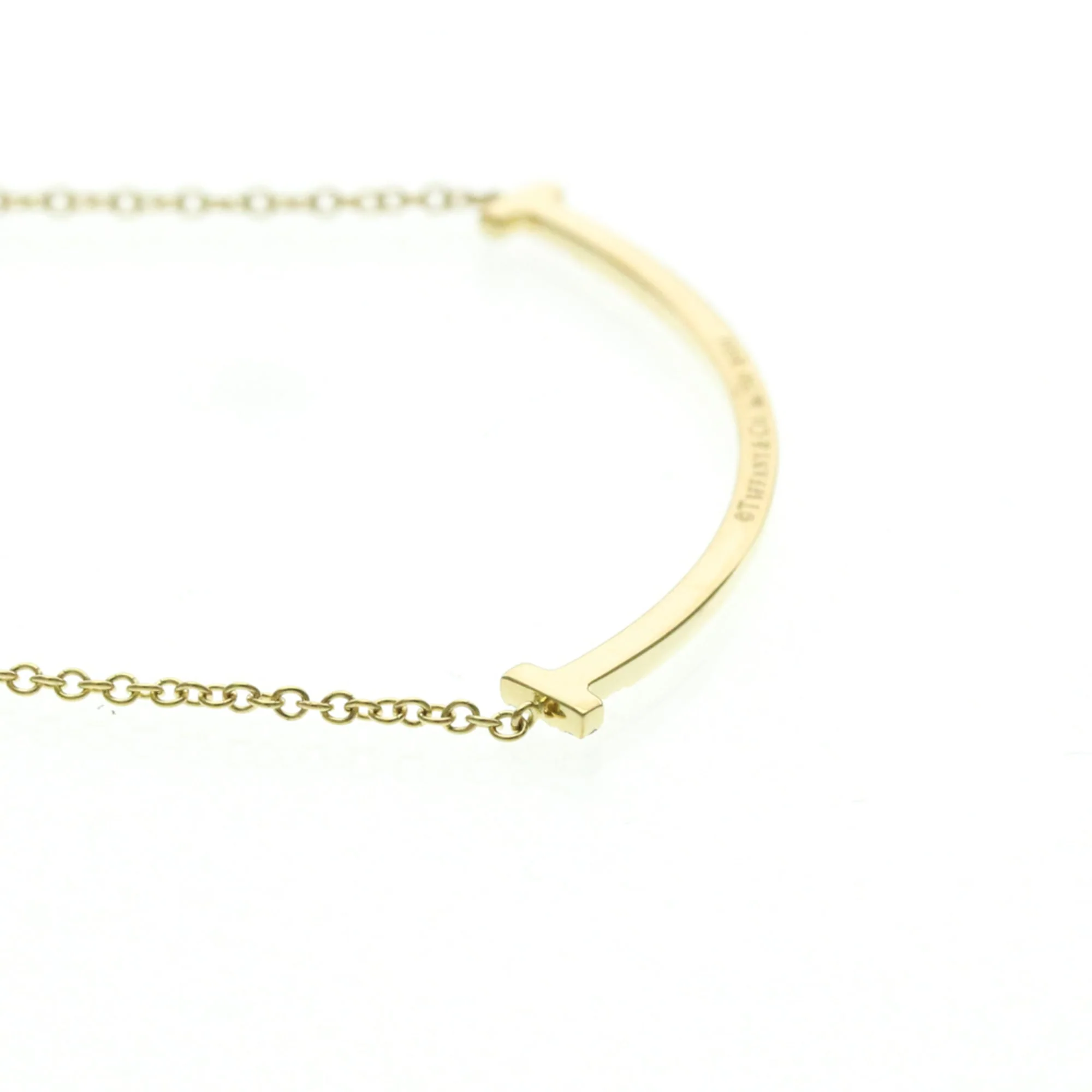 T Smile Pendant Necklace 18K Yellow Gold with Diamonds - Image 5