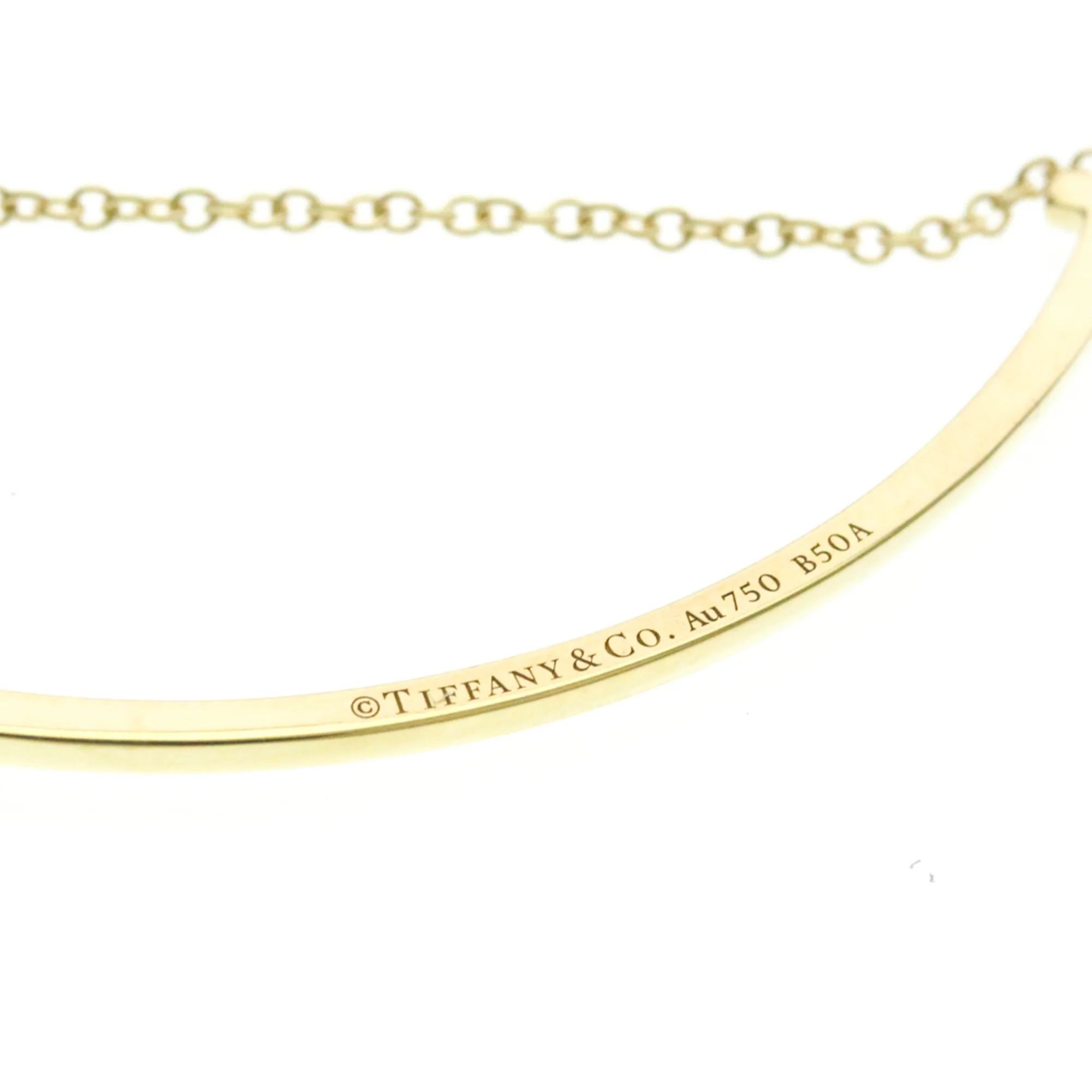 T Smile Pendant Necklace 18K Yellow Gold with Diamonds - Image 7