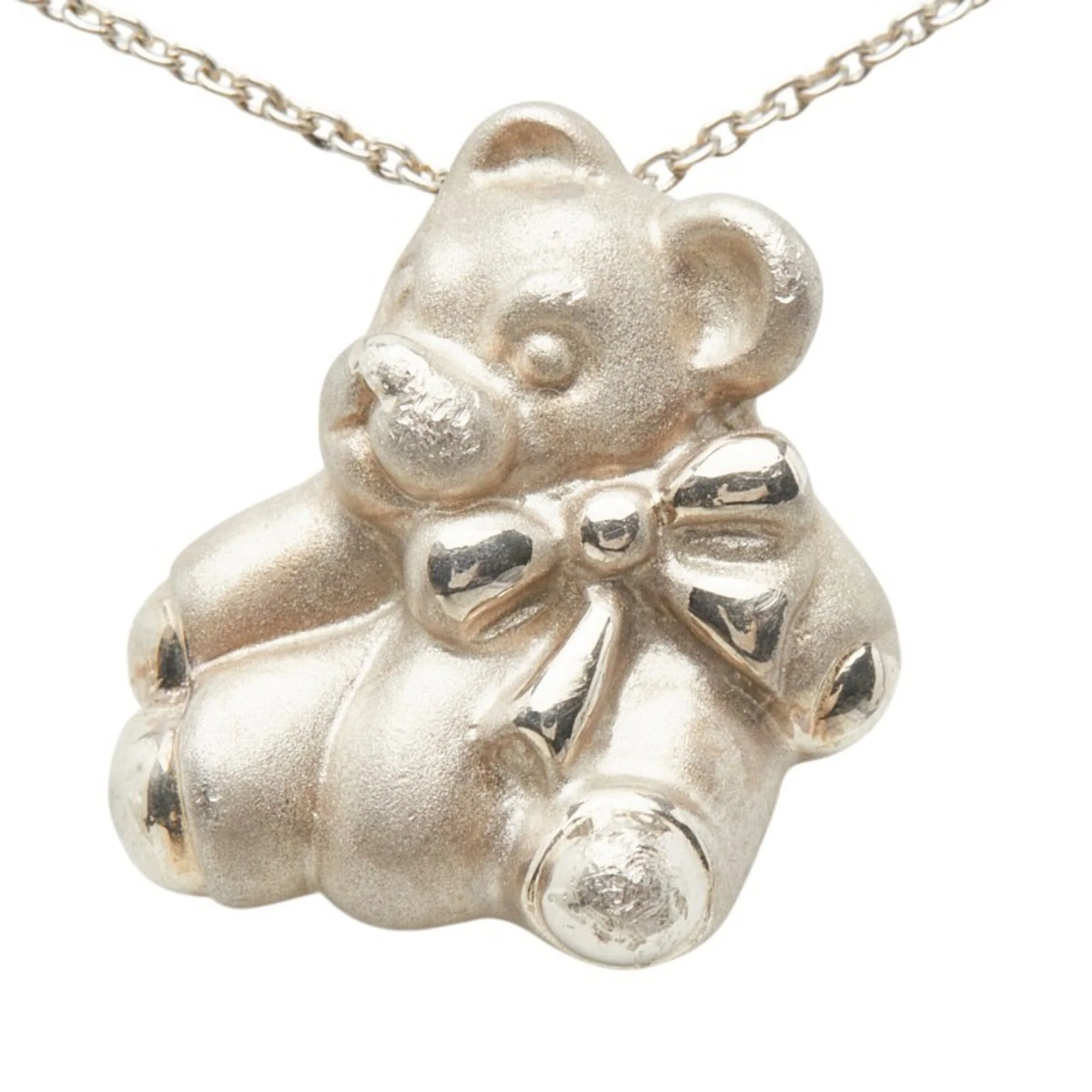 Teddy Bear Pendant Necklace Sterling Silver - Image 2
