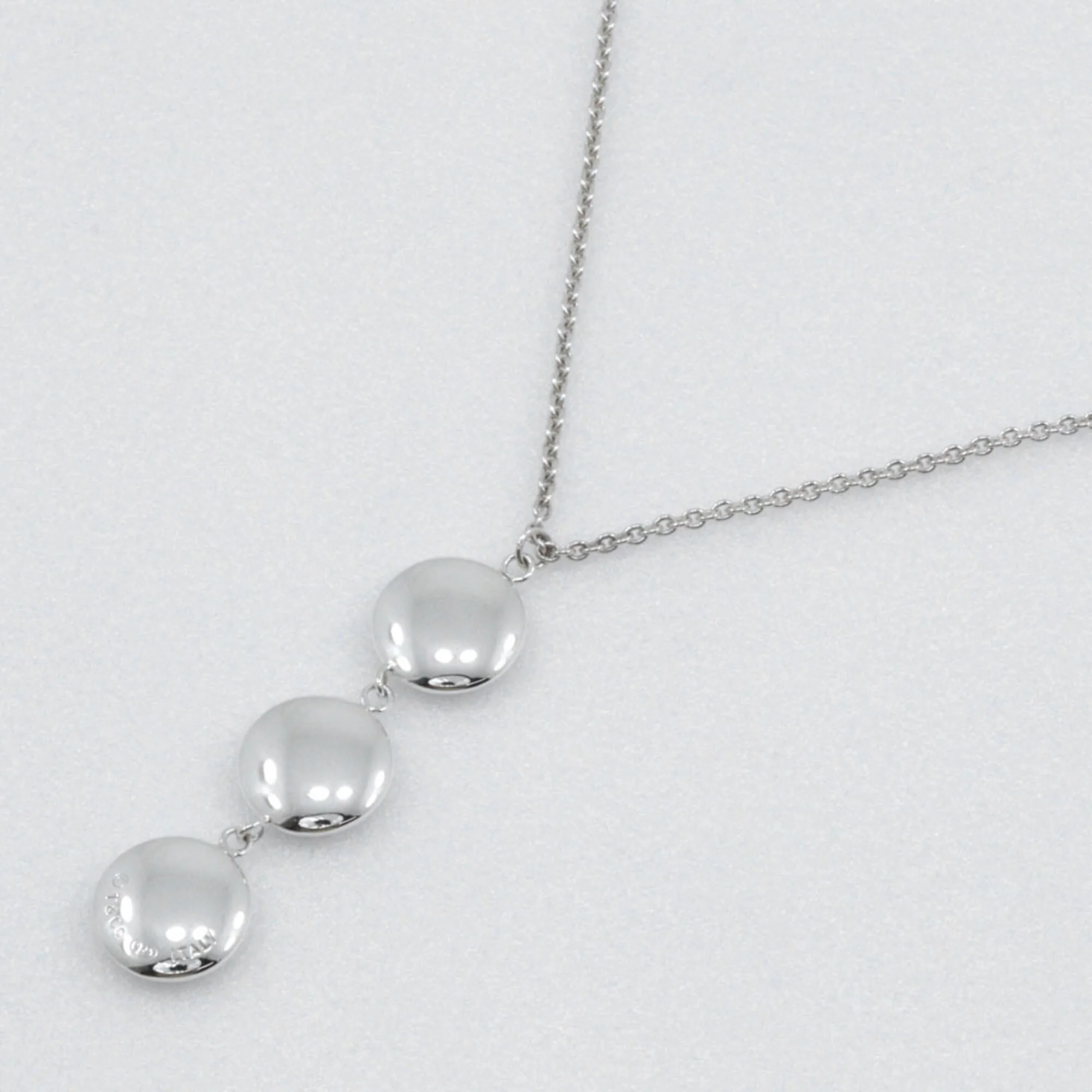 Triple Circle Drop Pendant Necklace Sterling Silver - Image 7
