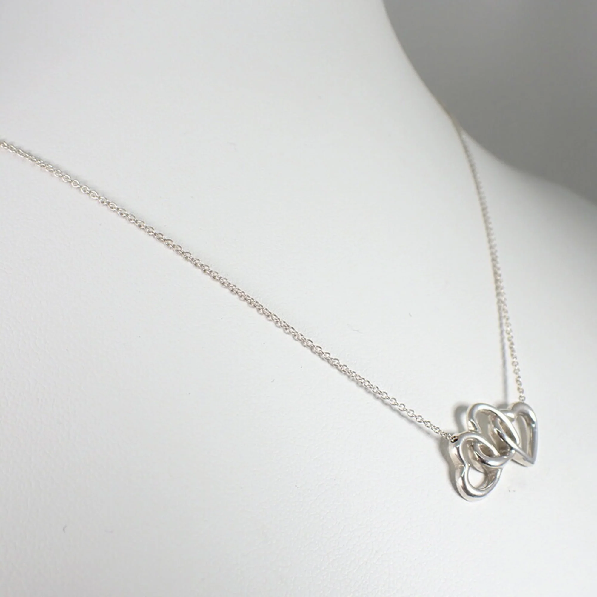 Triple Heart Pendant Necklace Sterling Silver - Image 4