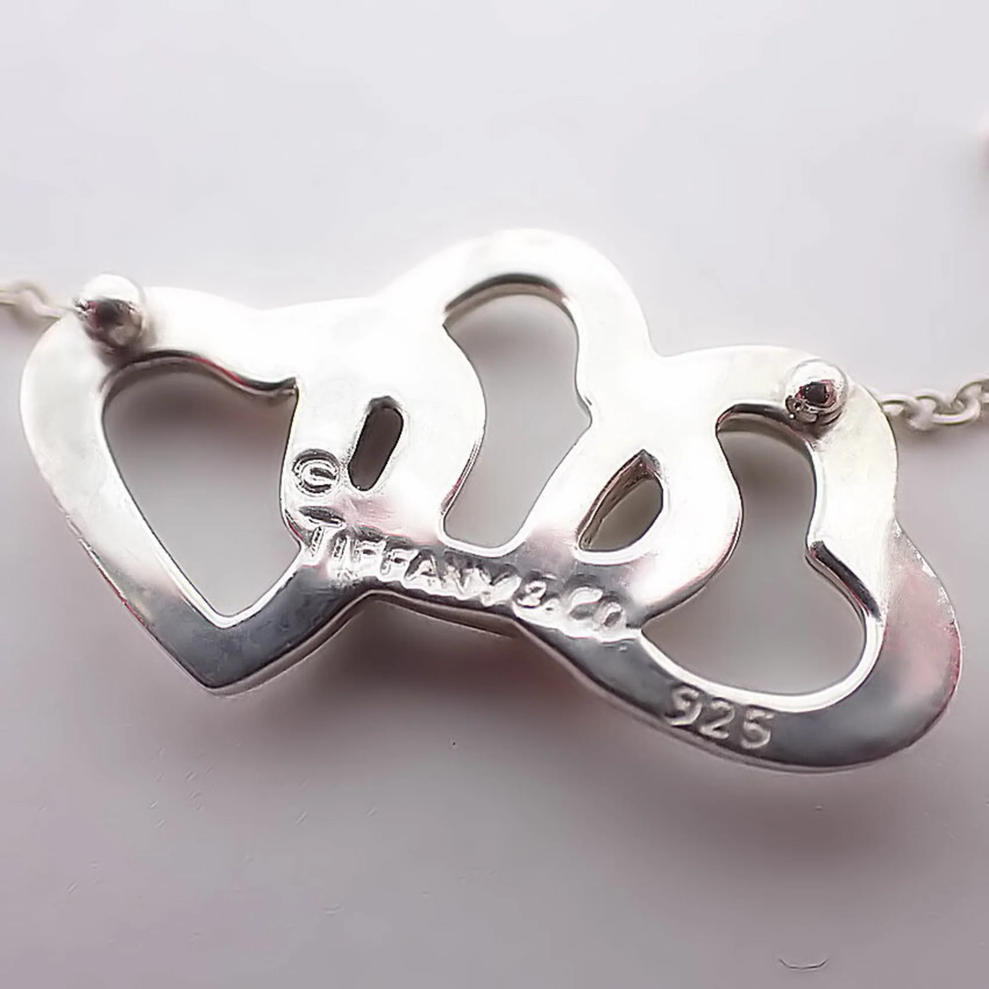 Triple Heart Pendant Necklace Sterling Silver - Image 7