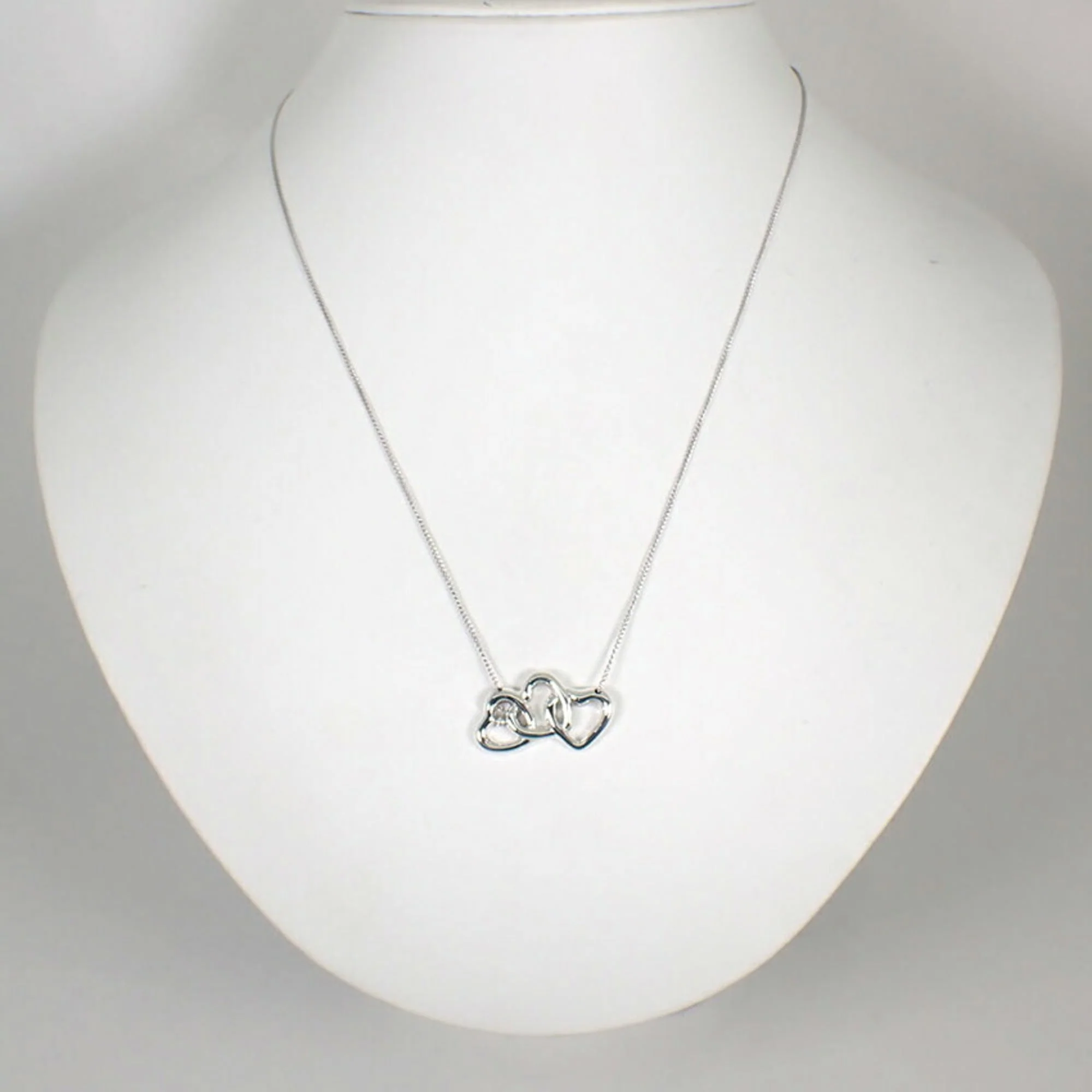 Triple Heart Pendant Necklace Sterling Silver - Image 3