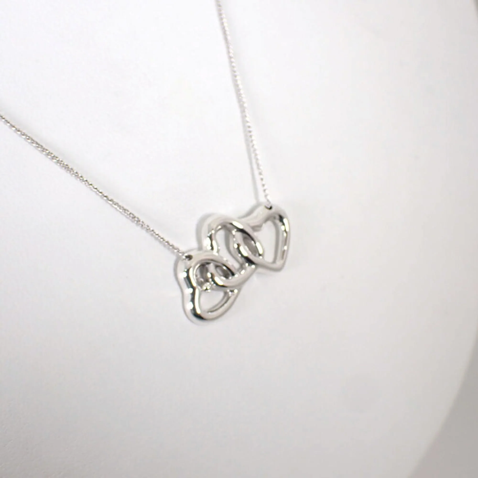 Triple Heart Pendant Necklace Sterling Silver - Image 4