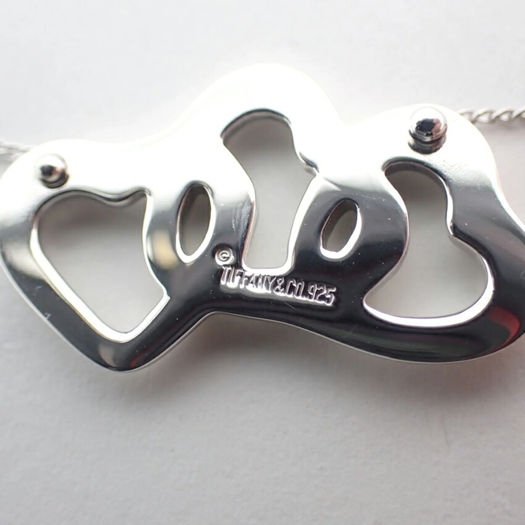 Triple Heart Pendant Necklace Sterling Silver - Image 9