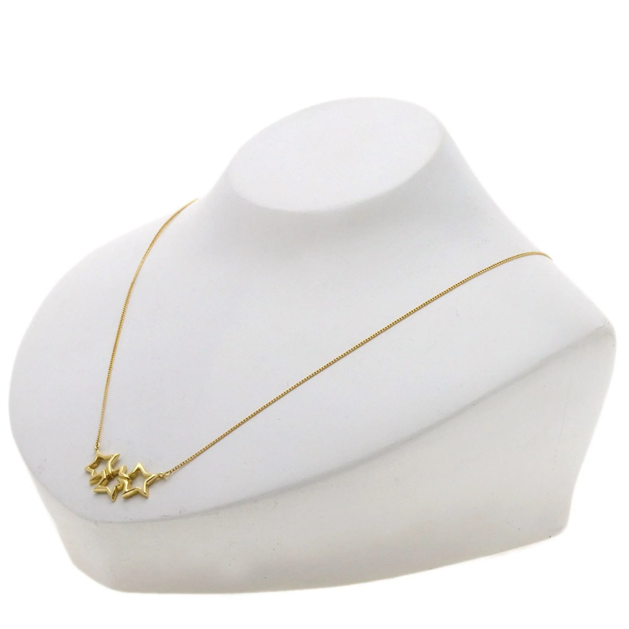 Triple Star Pendant Necklace 18K Yellow Gold - Image 4