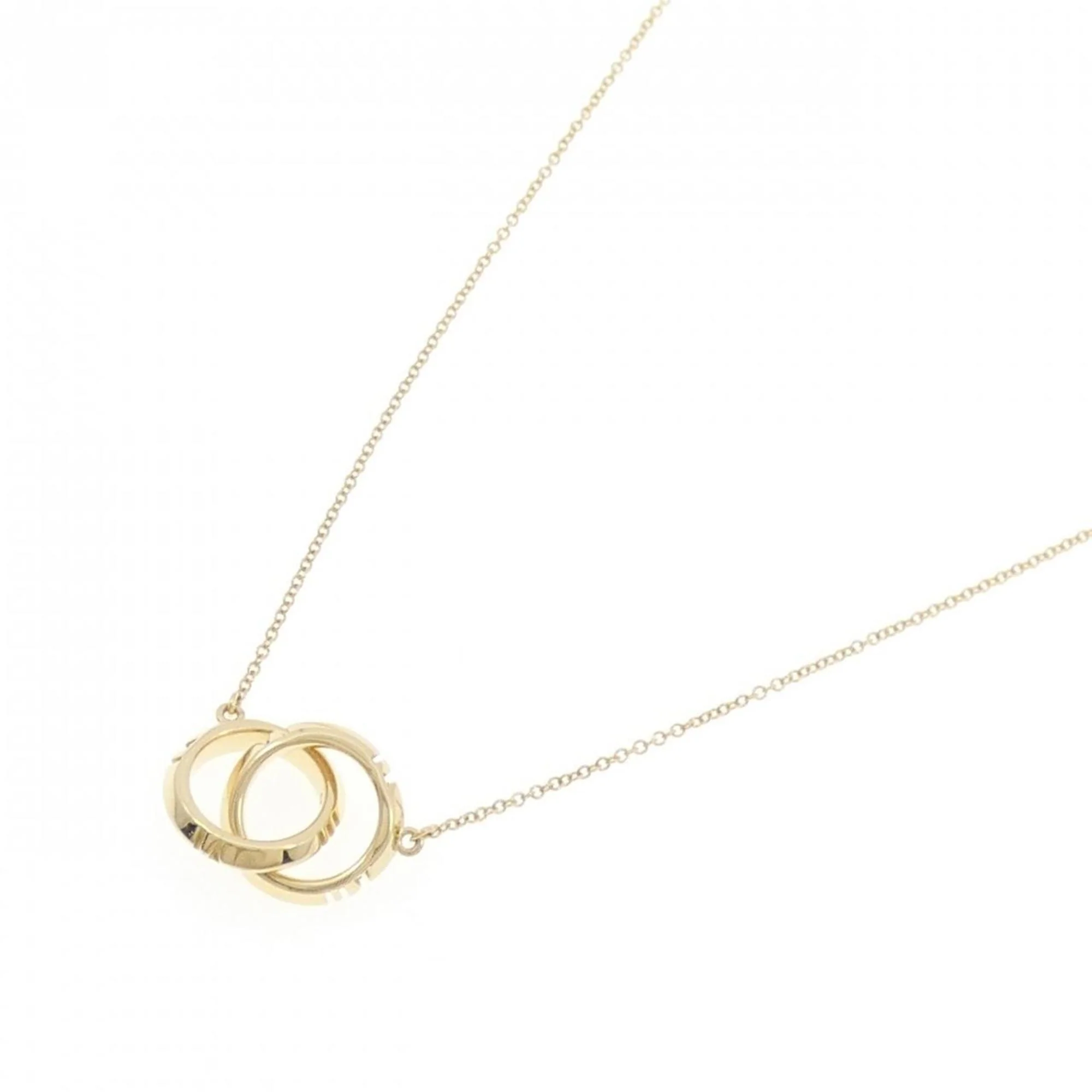 X Closed Interlocking Pendant Necklace 18K Yellow Gold - Image 2