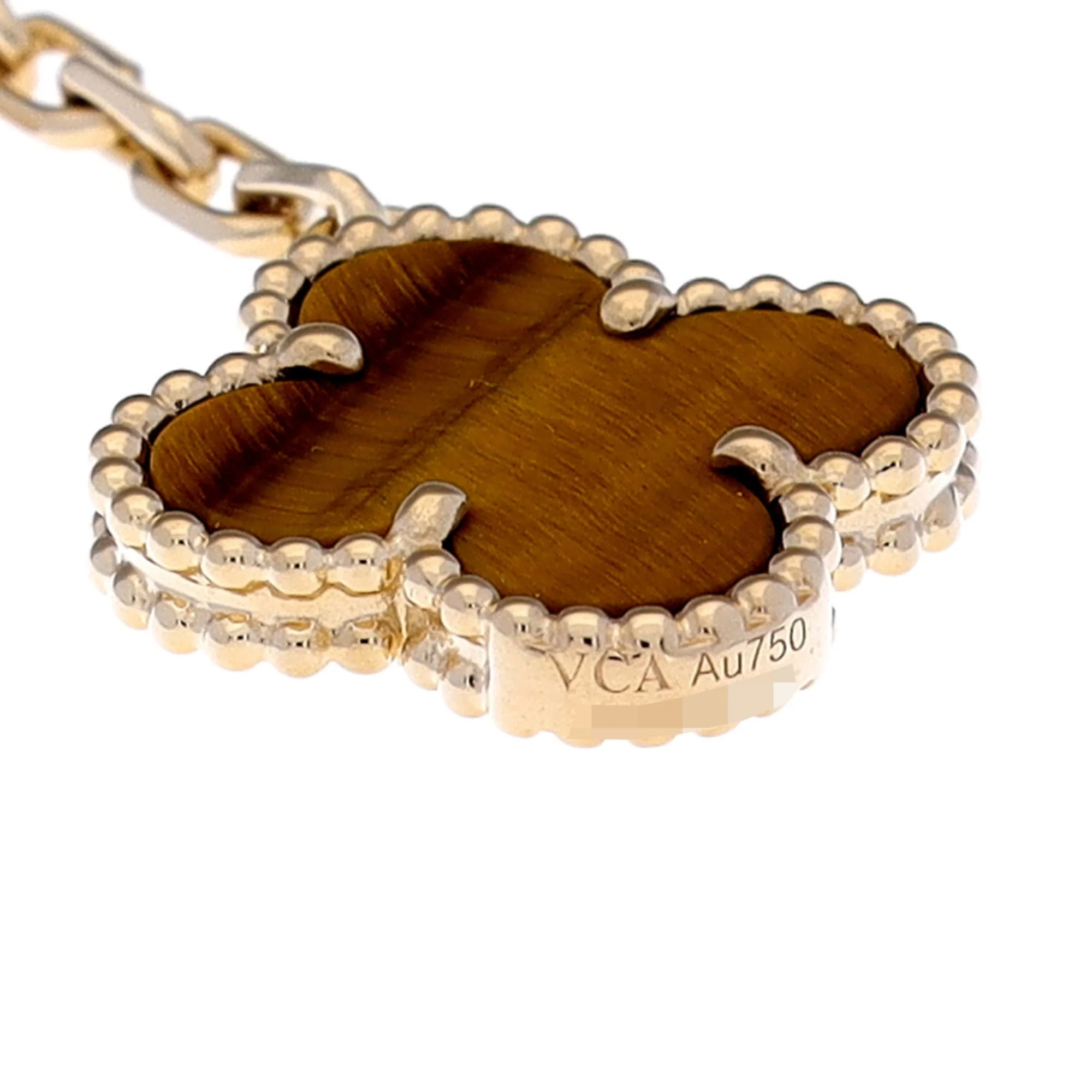 Alhambra Pendant Necklace 18K Yellow Gold and Carnelian - Image 6