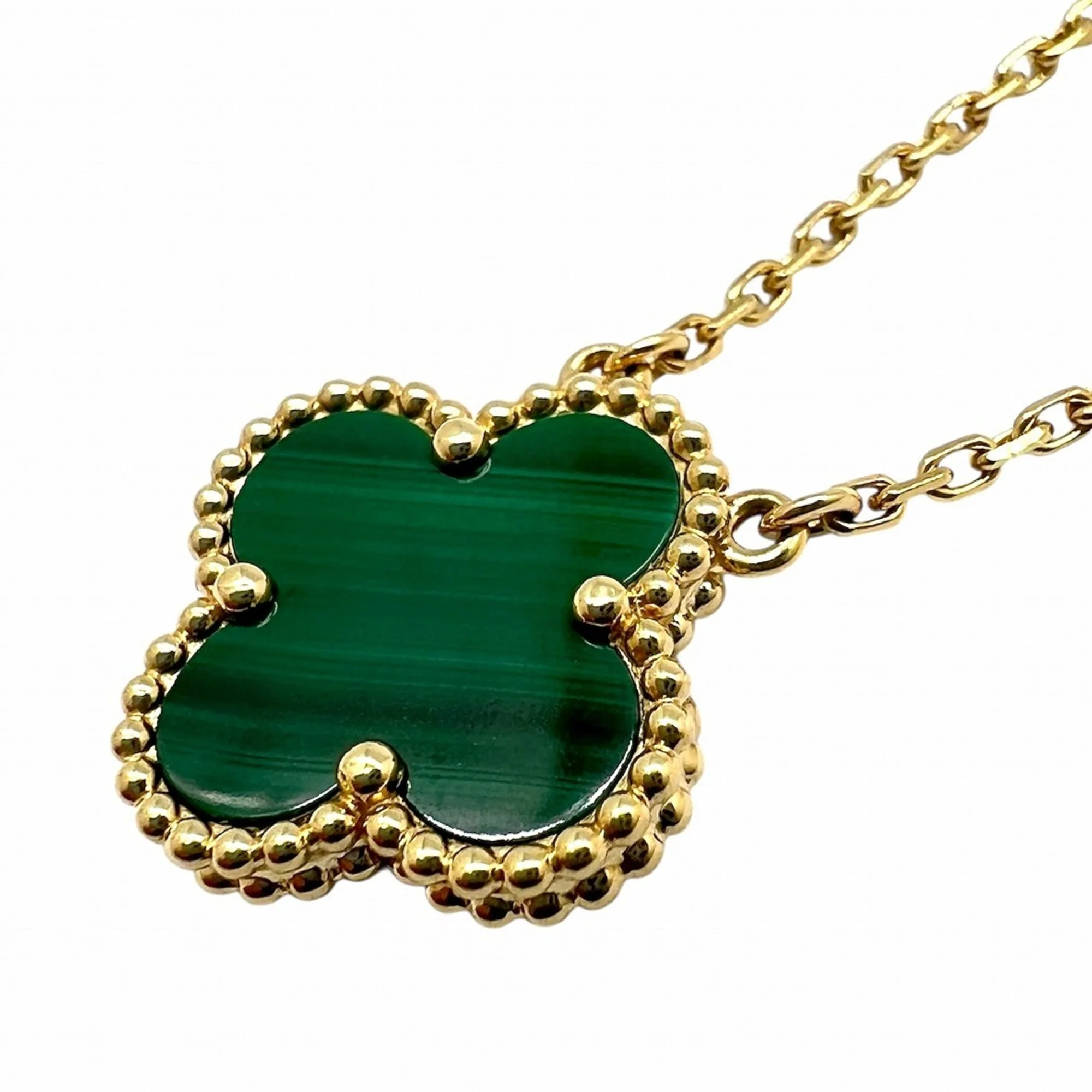 Alhambra Pendant Necklace 18K Yellow Gold and Malachite