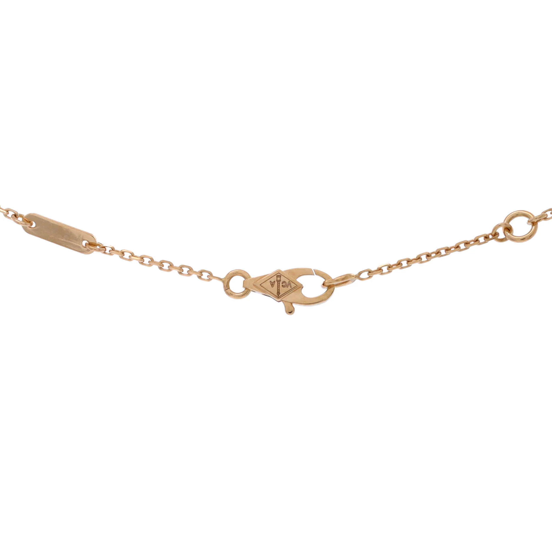 Frivole Pendant Necklace 18K Rose Gold with Pave Diamonds Mini - Image 3