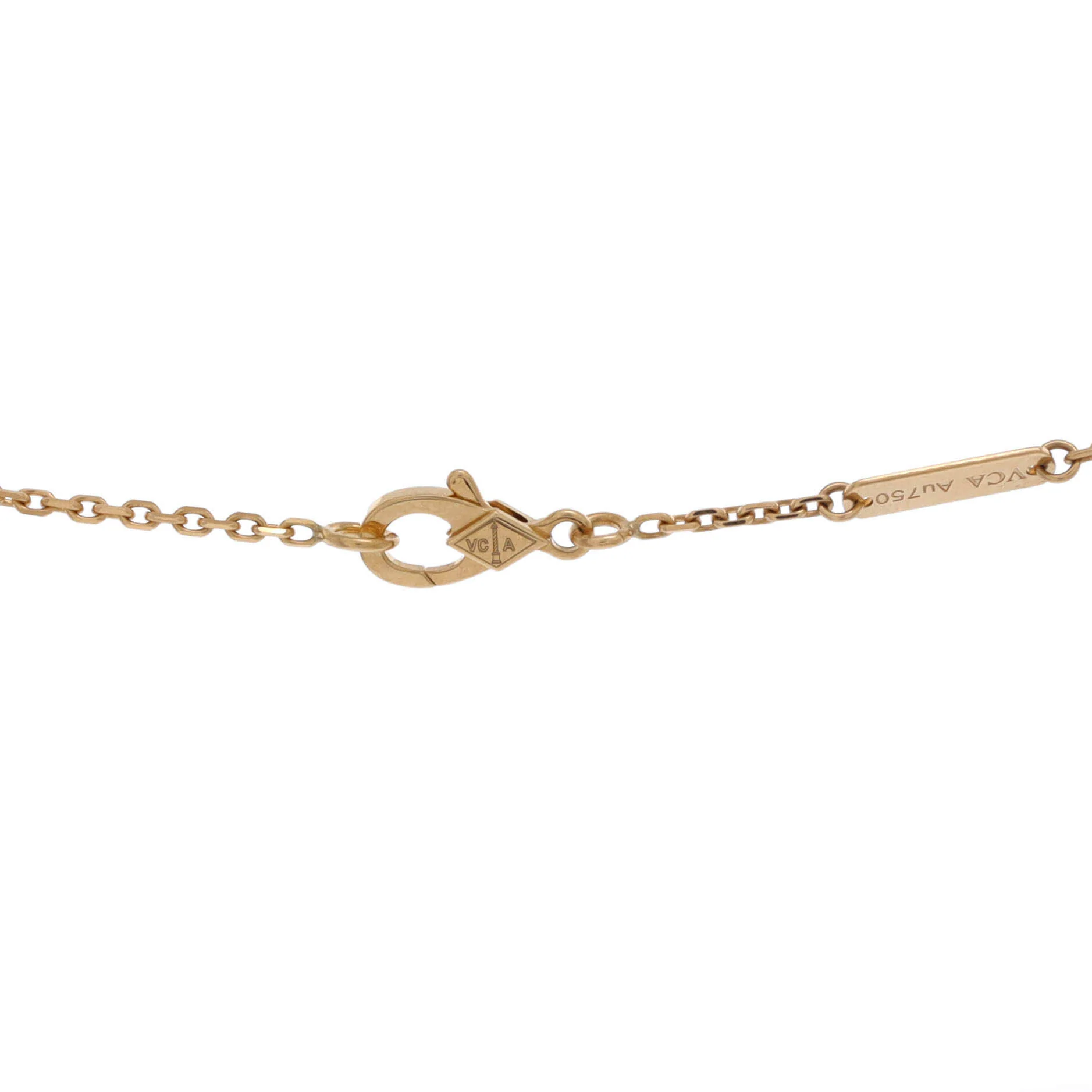Lucky Alhambra Butterfly Pendant Necklace 18K Yellow Gold with Mother of Pearl - Image 3