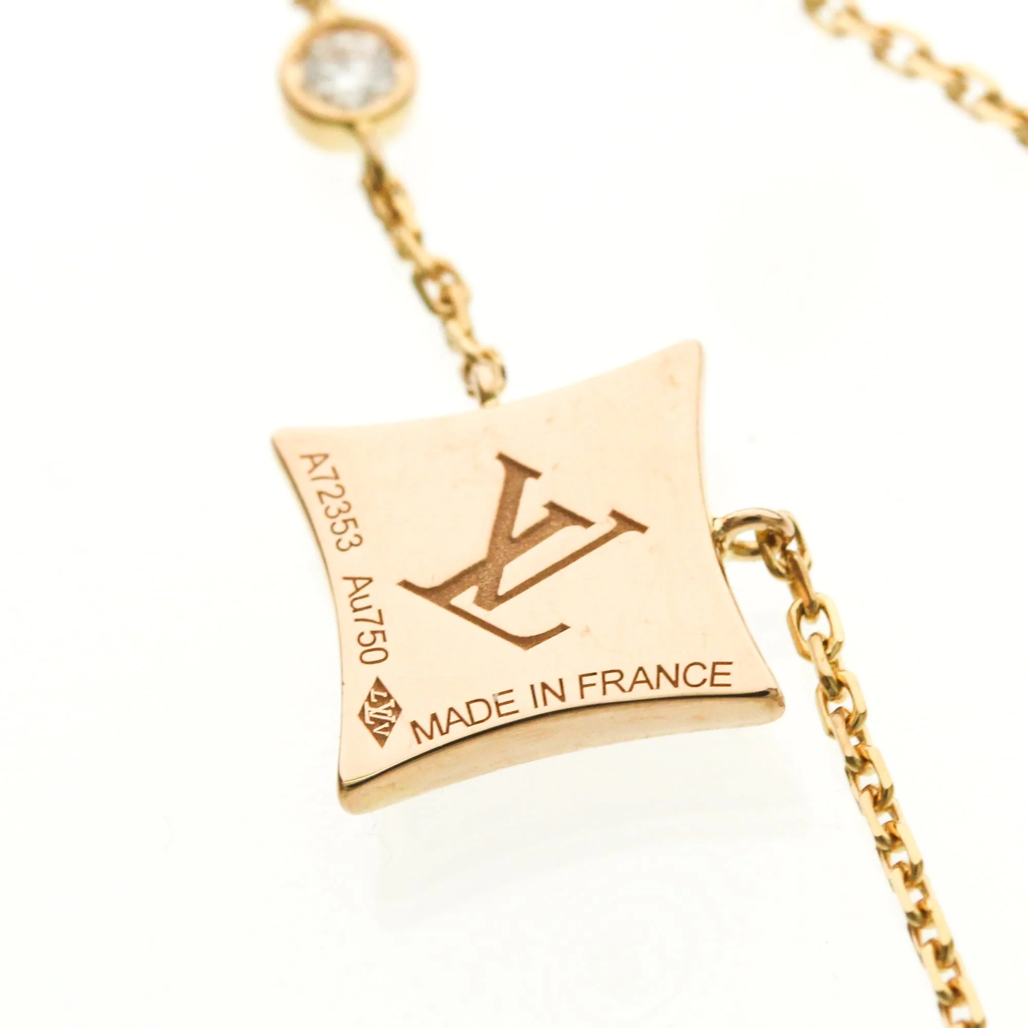 Pendant Necklace 18K Rose Gold with Diamond and Mother Of Pearl - Image 9