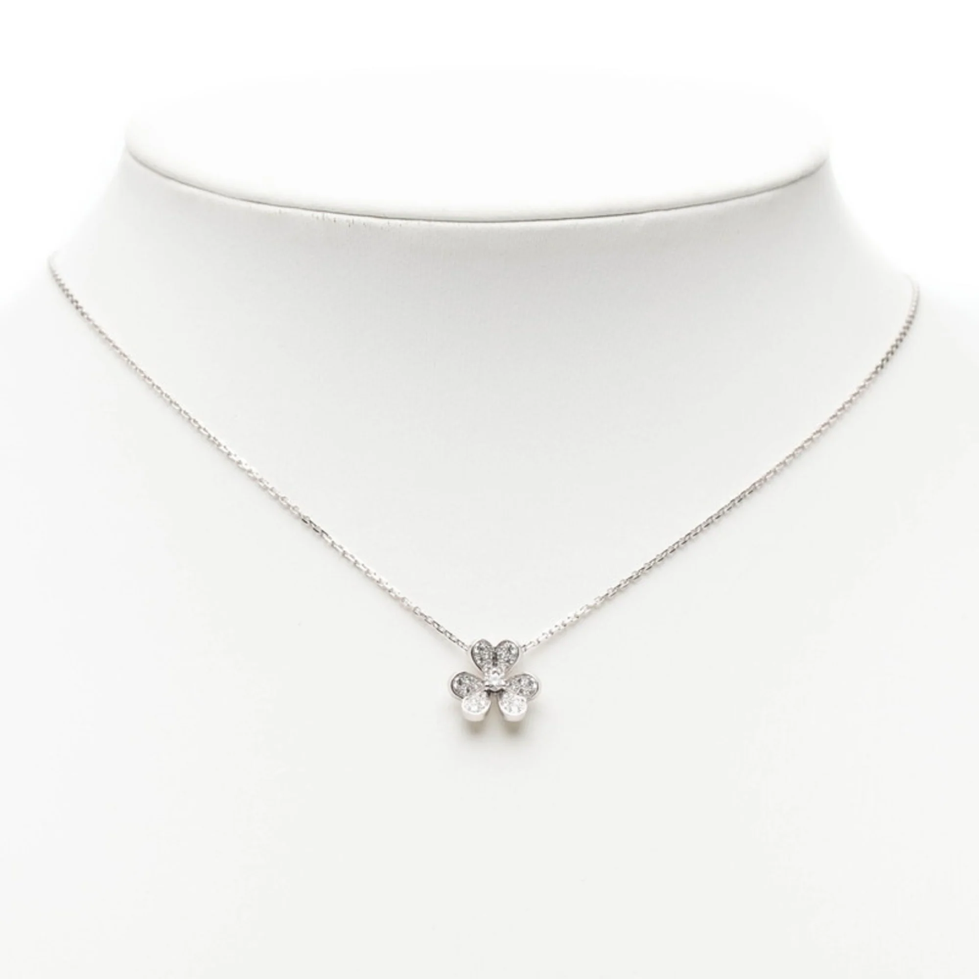 Pendant Necklace 18K White Gold Mini with Diamond - Image 5