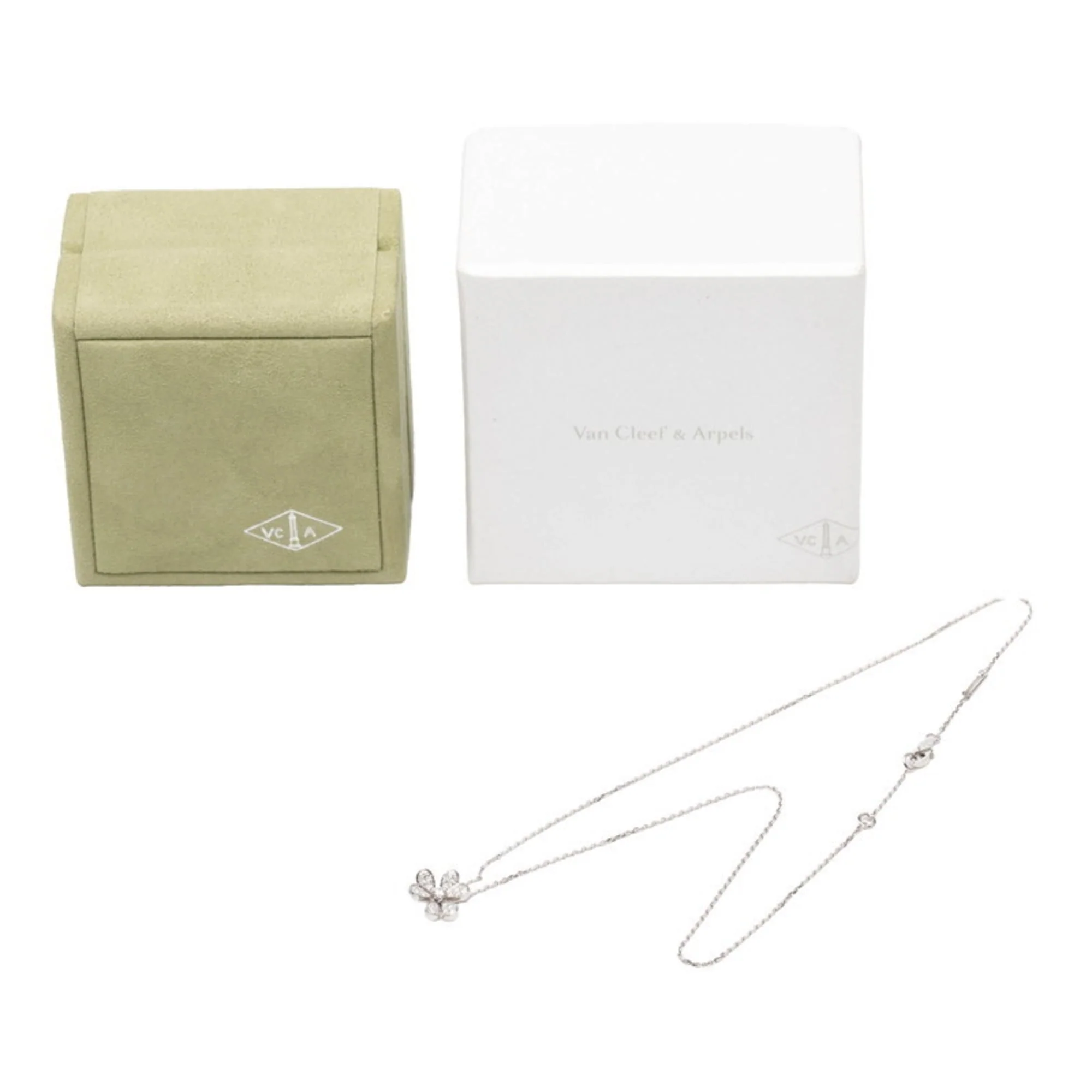 Pendant Necklace 18K White Gold Mini with Diamond - Image 6