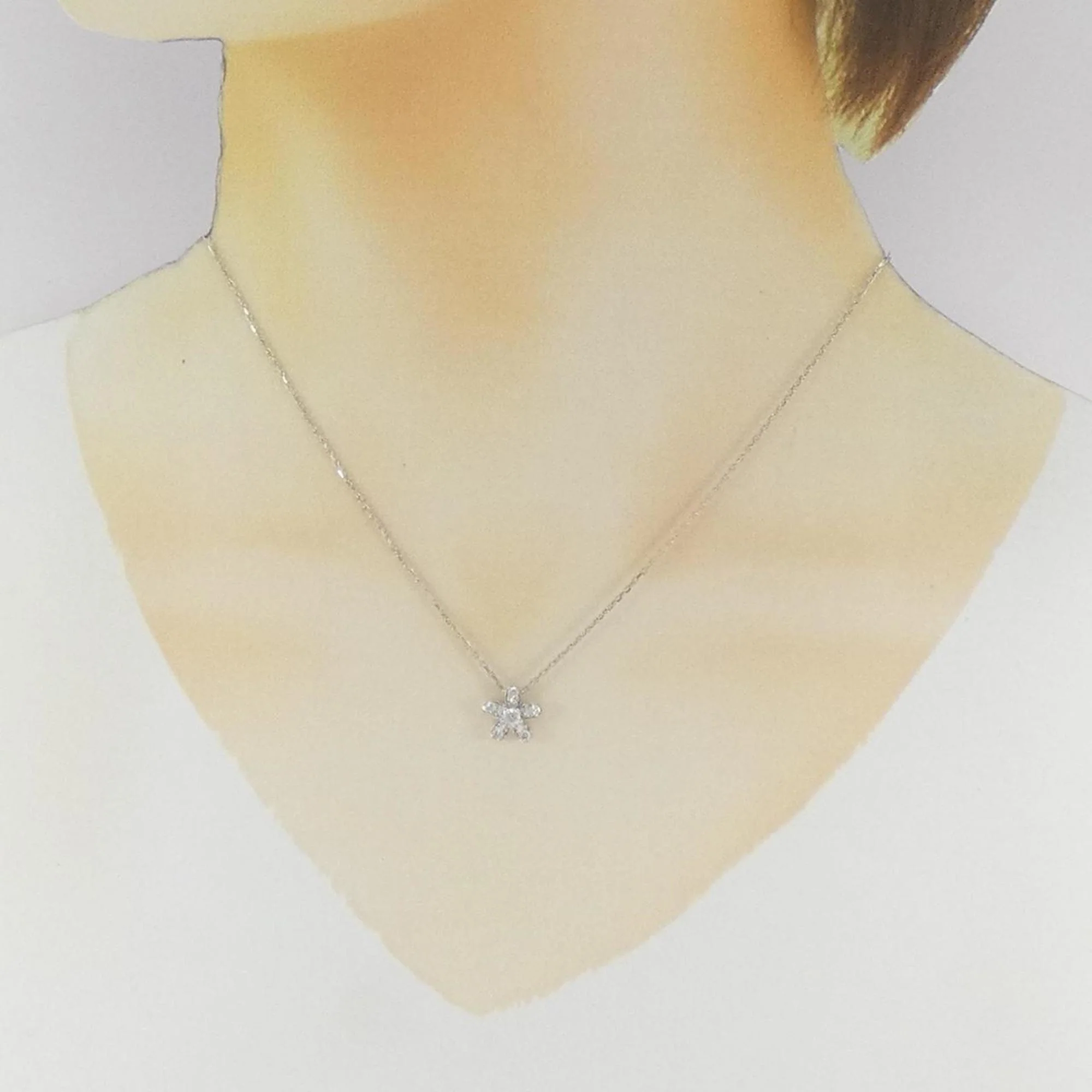 Pendant Necklace 18K White Gold with Diamond - Image 6