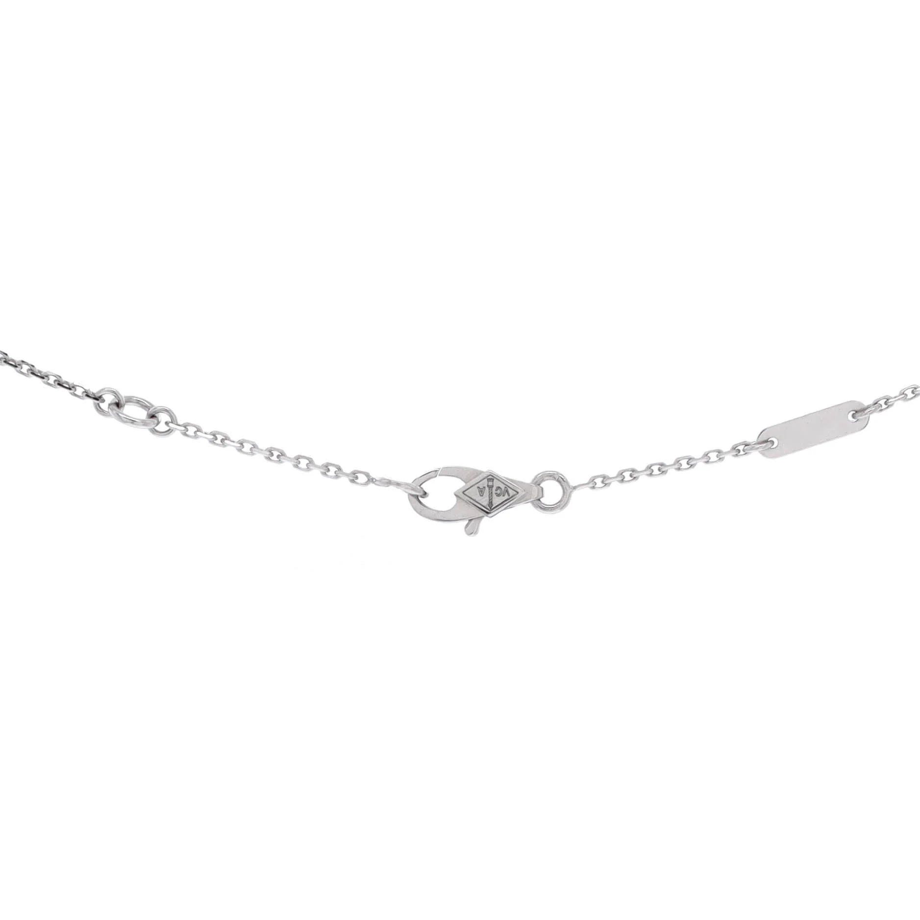 Sweet Alhambra Butterfly Pendant Necklace 18K White Gold with Turquoise - Image 4