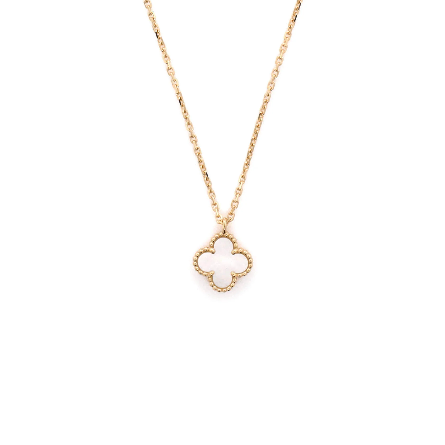 Sweet Alhambra Pendant Necklace 18K Yellow Gold and Mother of Pearl - Image 4