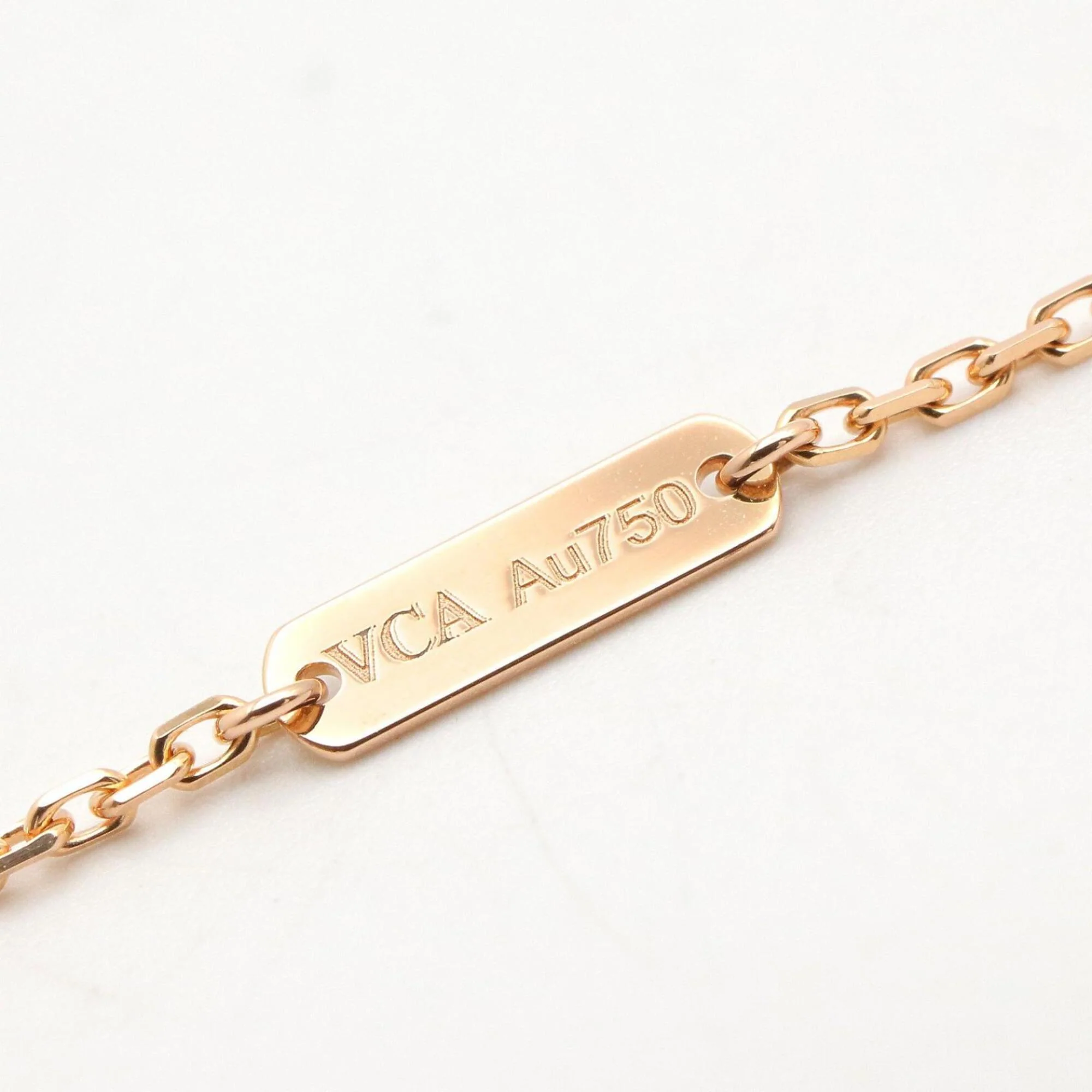 Vintage Alhambra Pendant Necklace 18K Rose Gold - Image 4