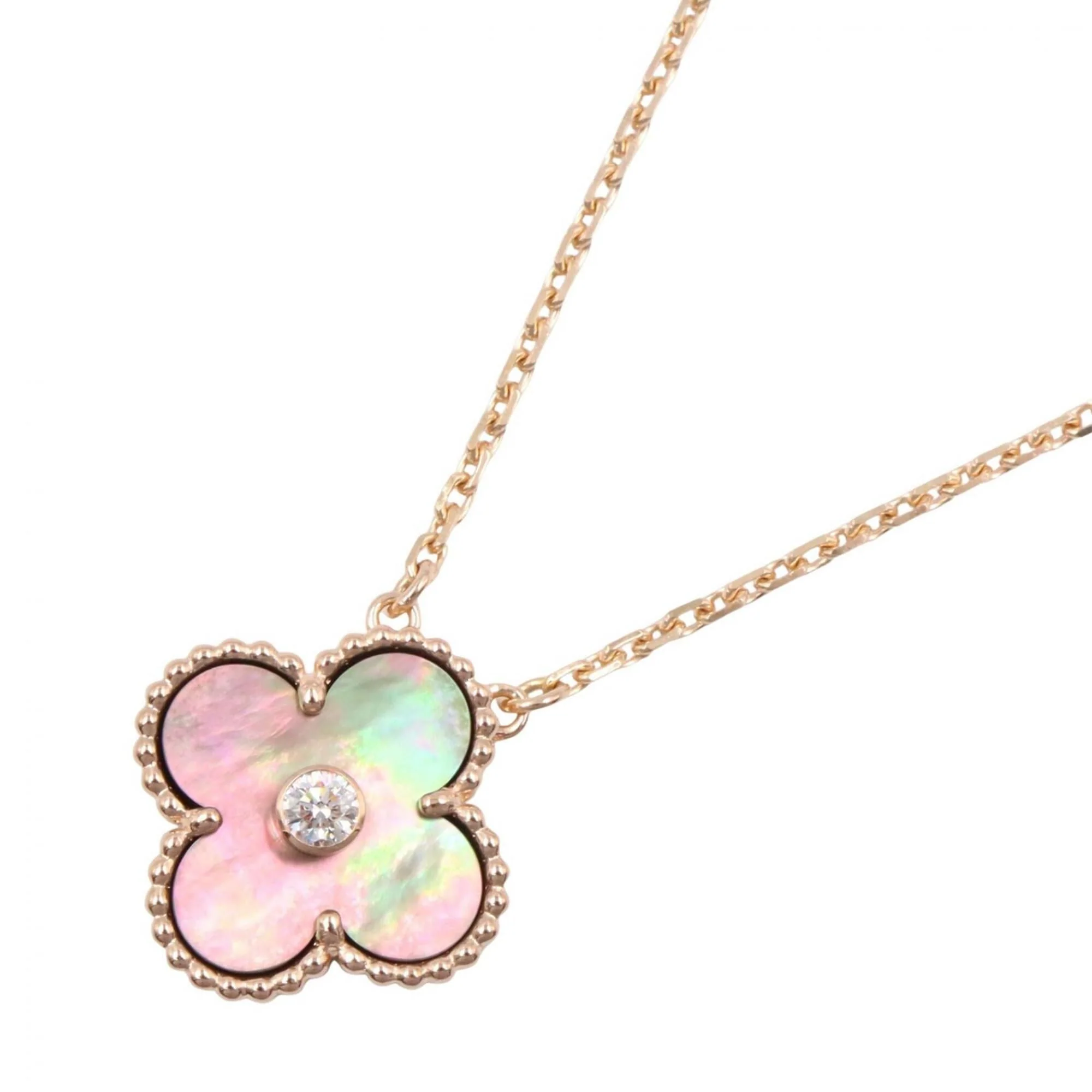 Vintage Alhambra Pendant Necklace 18K Rose Gold