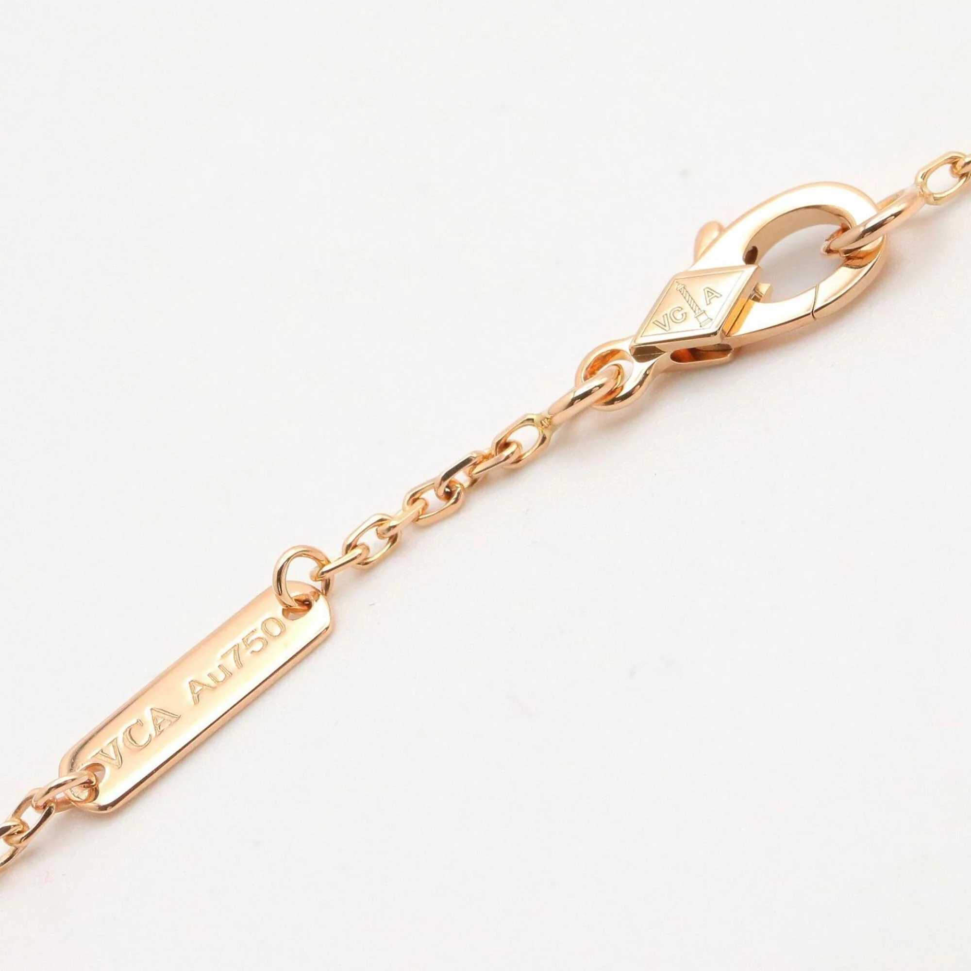 Vintage Alhambra Pendant Necklace 18K Rose Gold and Tiger's Eye - Image 3