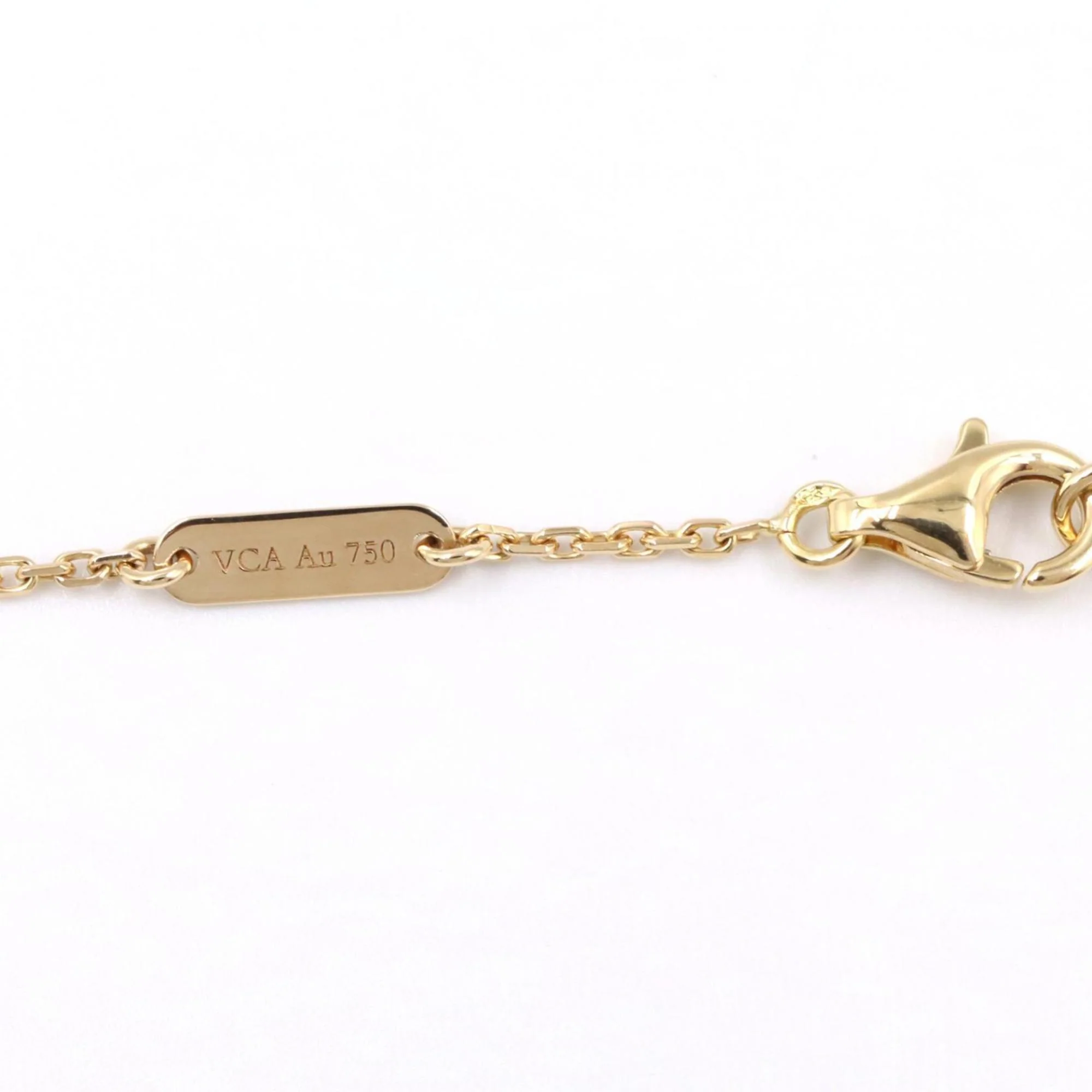 Vintage Alhambra Pendant Necklace 18K Yellow Gold and Mother of Pearl - Image 3