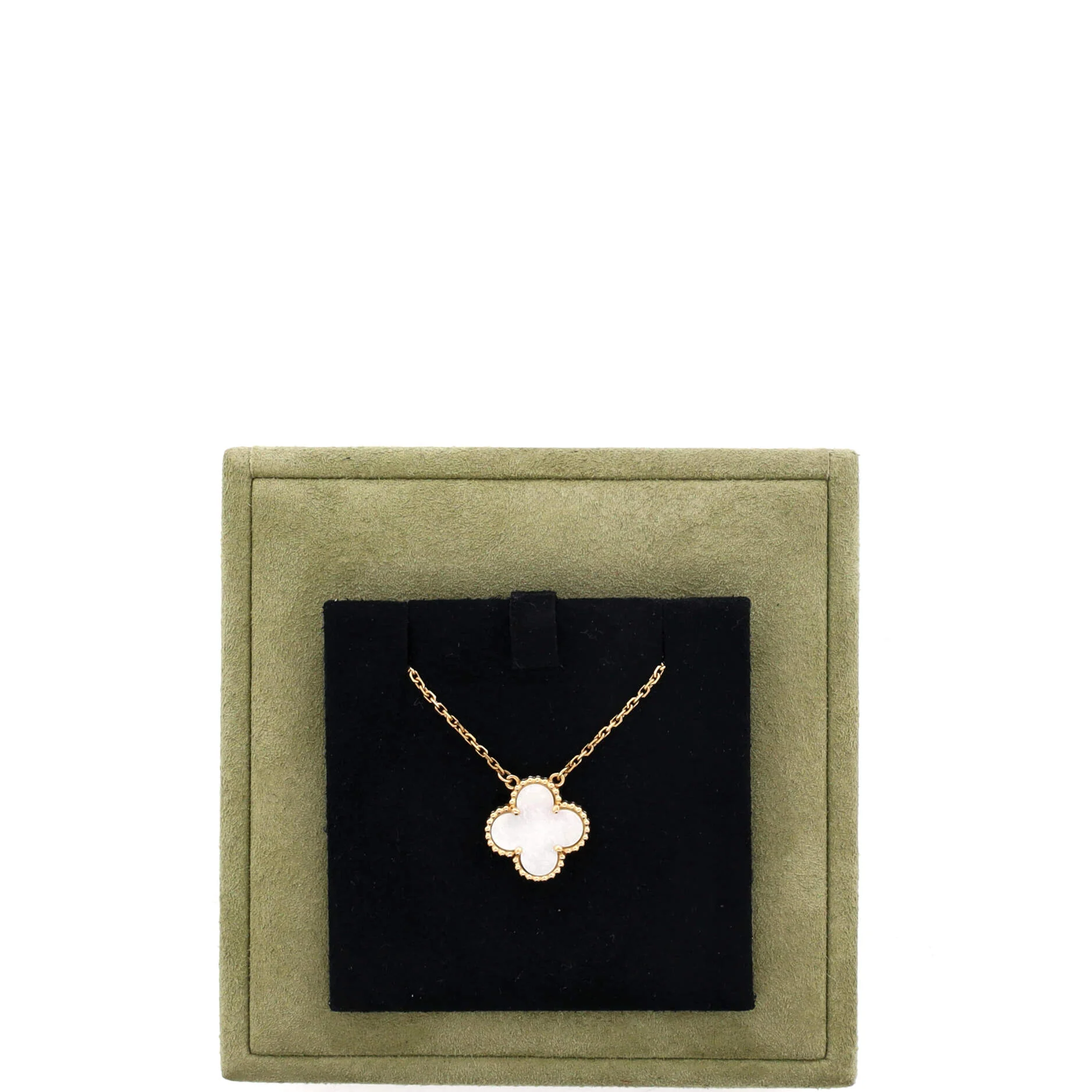 Vintage Alhambra Pendant Necklace 18K Yellow Gold and Mother of Pearl - Image 2