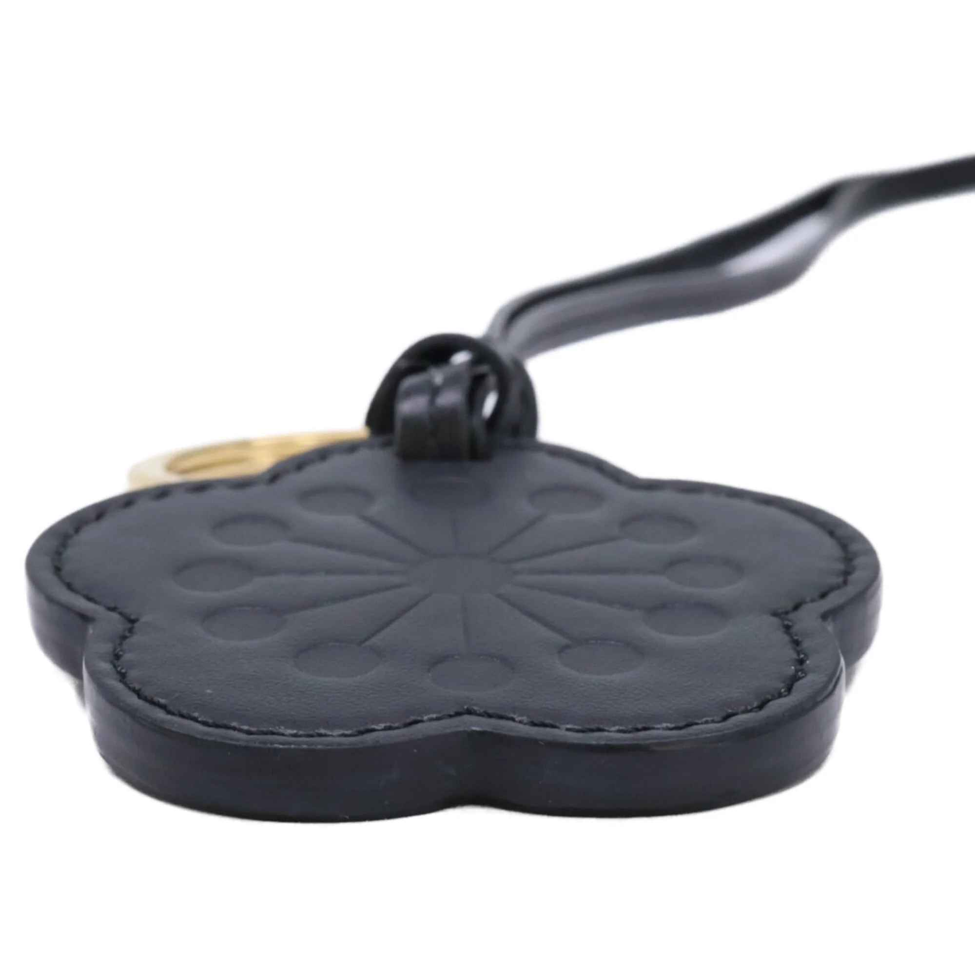 Plum Blossom Motif Charm Leather Black Handbag Charm - Image 4