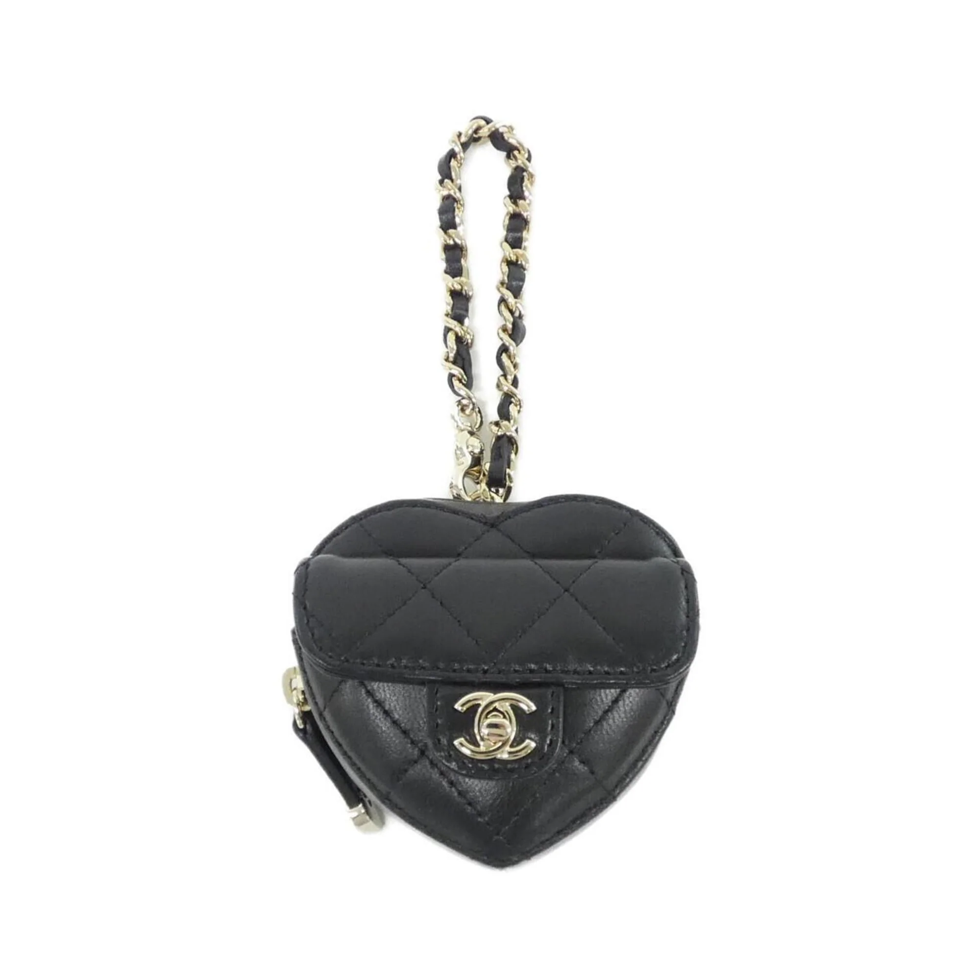 Charm Leather Black Handbag Charm