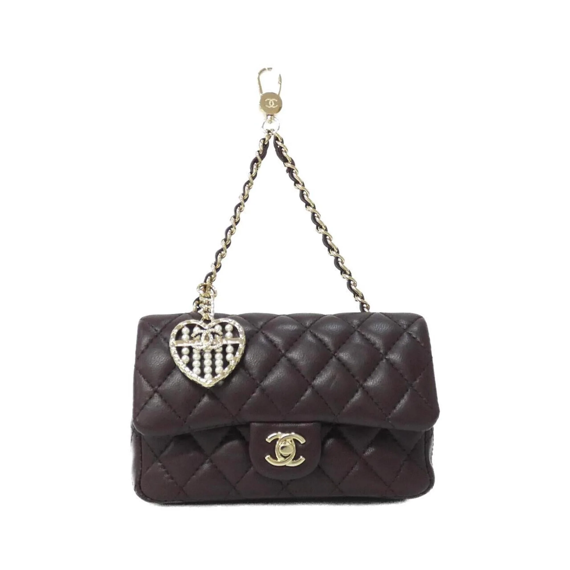 Charm Leather Brown and Gold Handbag Charm