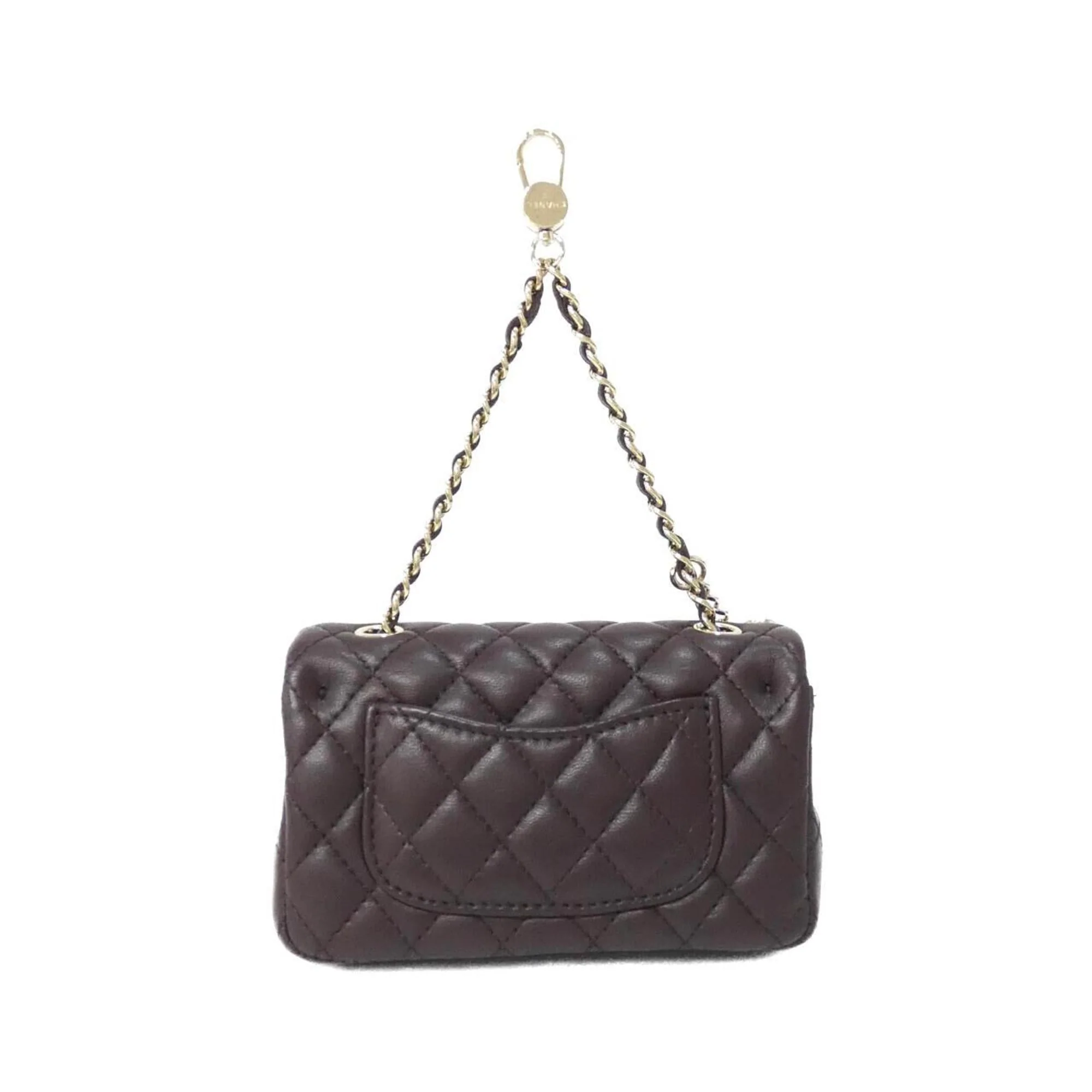 Charm Leather Brown and Gold Handbag Charm - Image 2