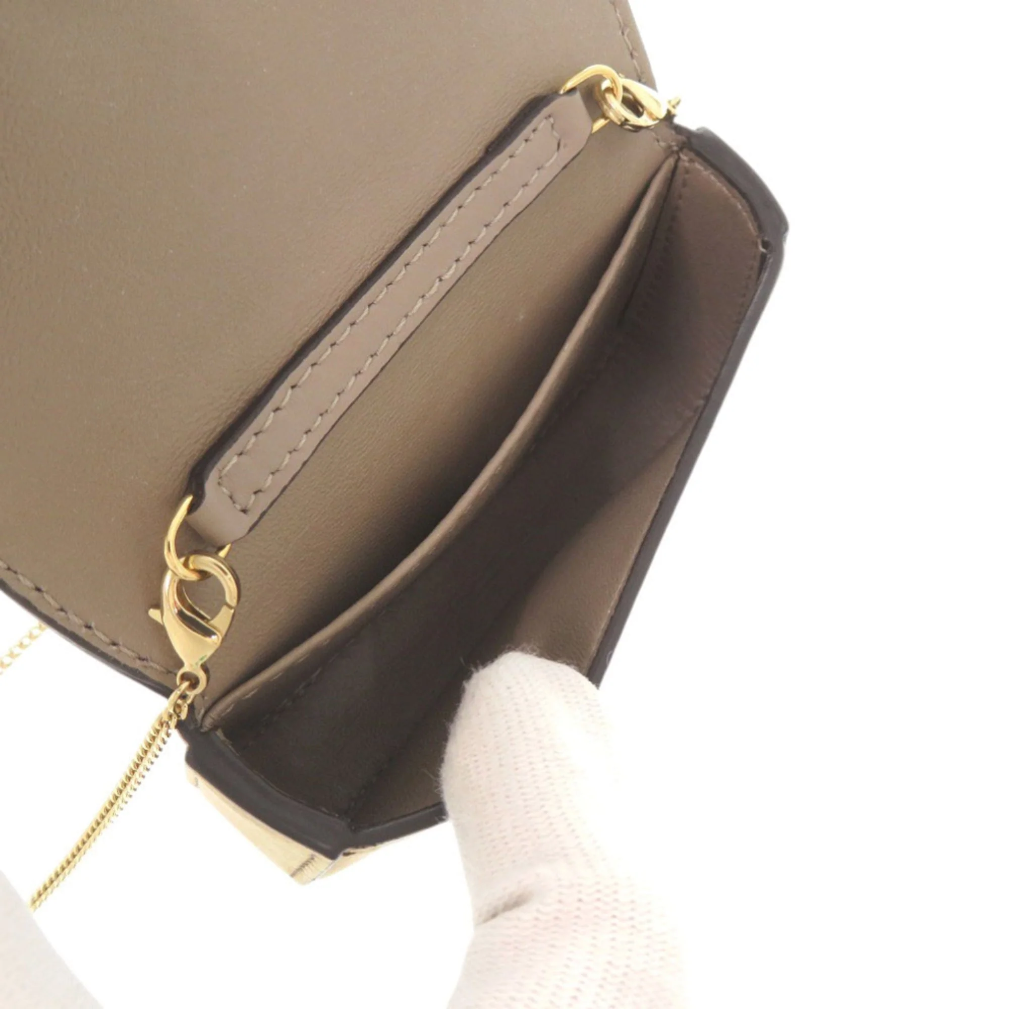 Charm Leather Beige Mini Handbag Charm - Image 6