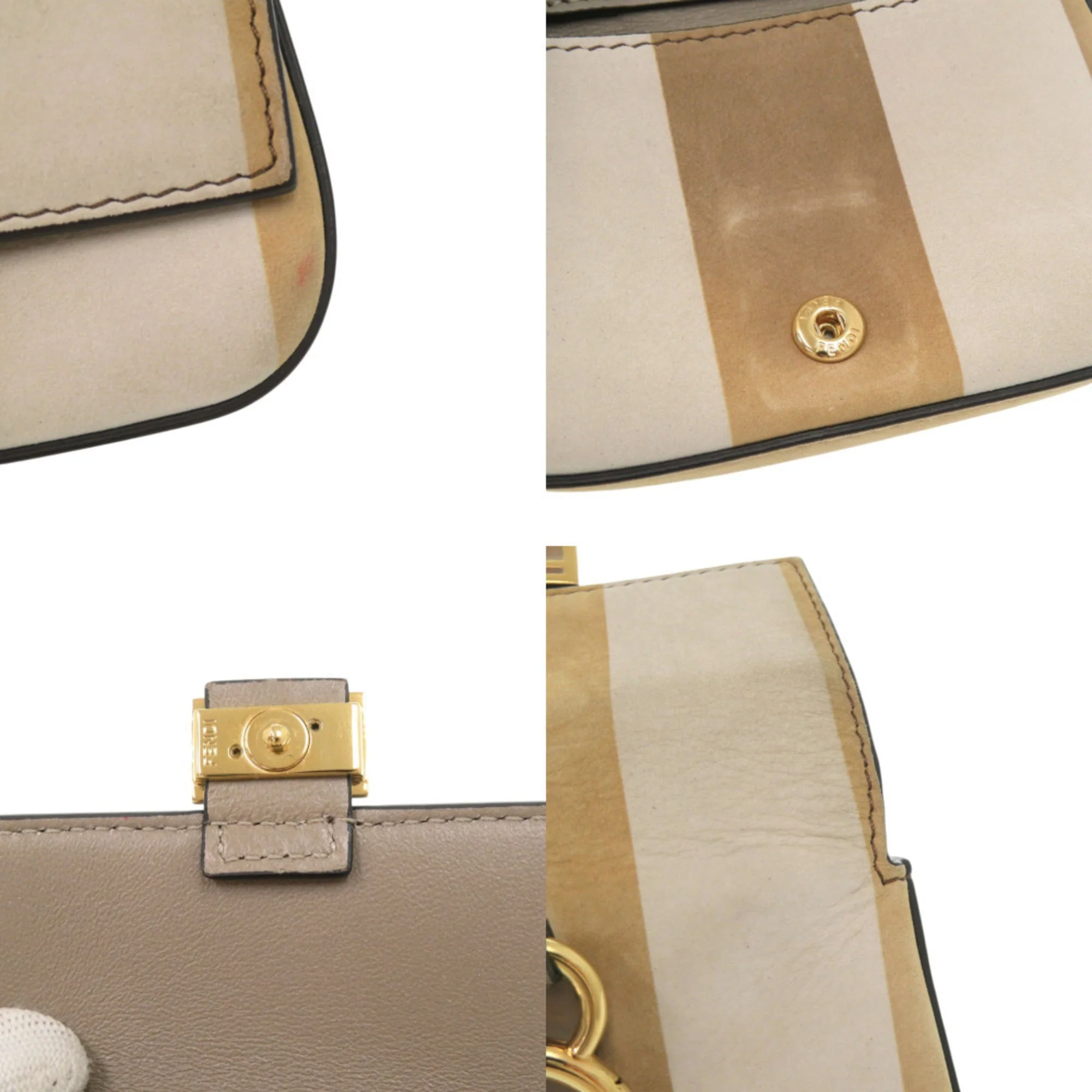Charm Leather Beige Mini Handbag Charm - Image 8