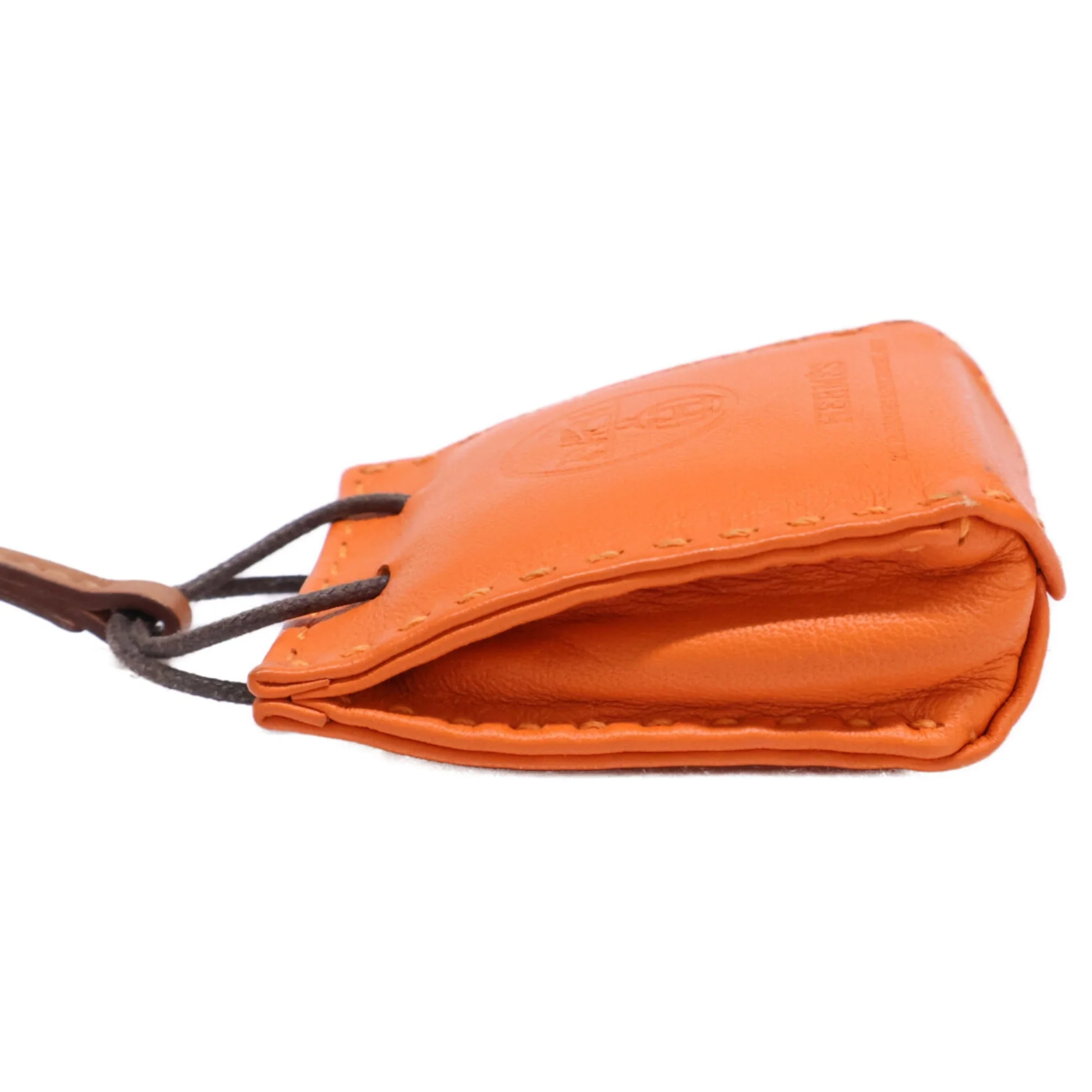 Bag Charm Leather Orange Handbag Charm - Image 6