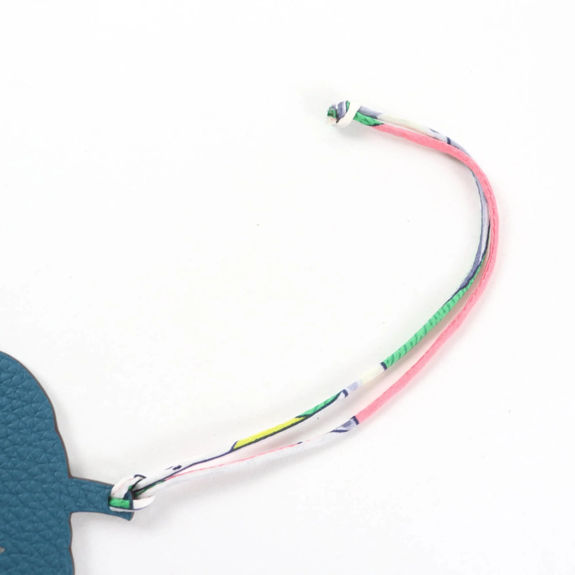 Bag Charm Togo Leather Blue and Green Handbag Charm - Image 6