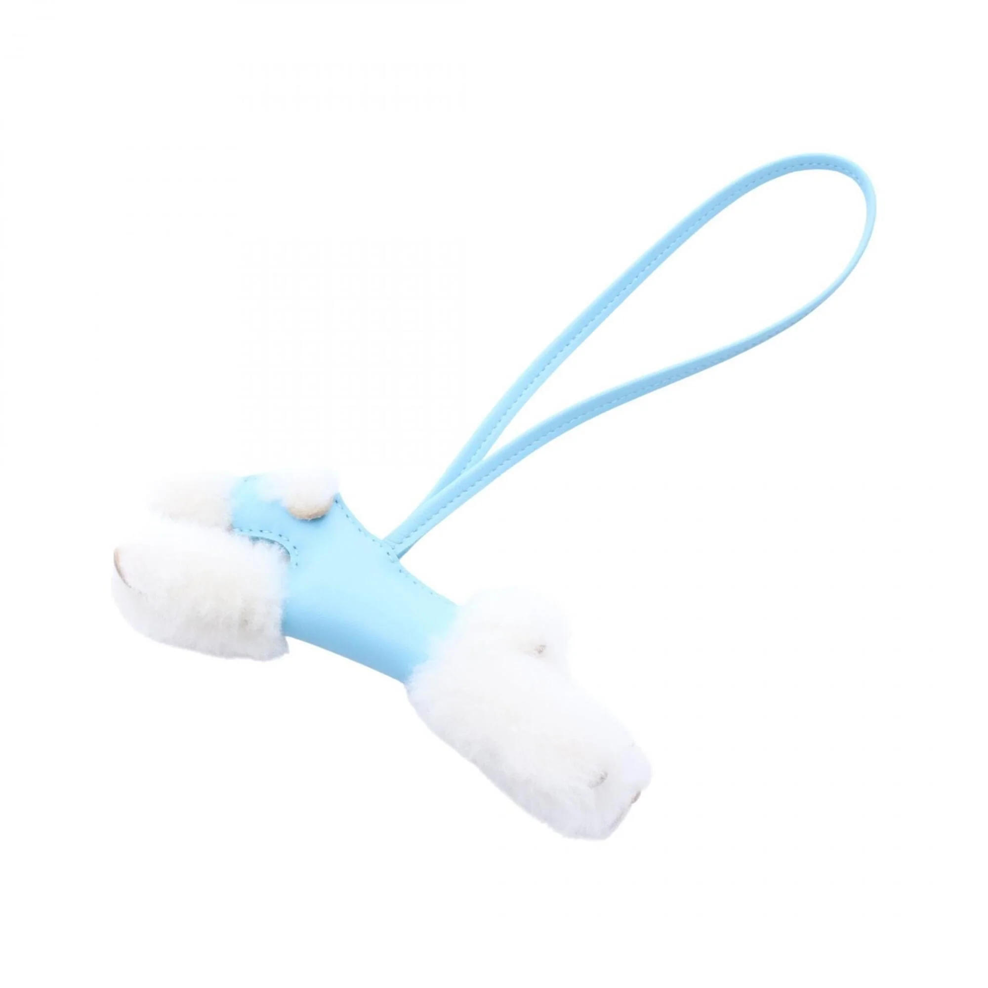 Charm Agneau Milo and Leather Blue and White Handbag Charm